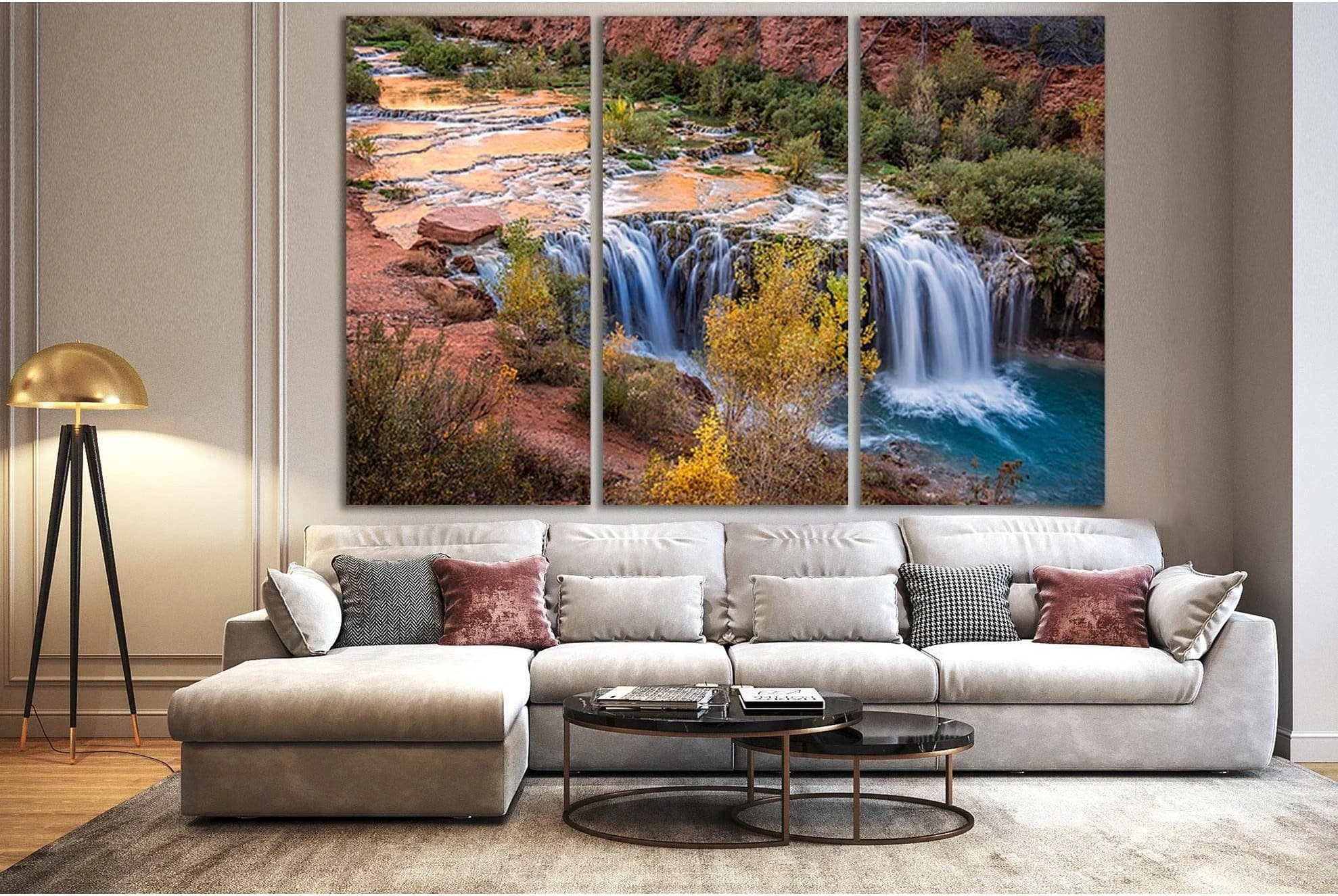 Waterfalls Grand Canyon Arizona №SL468 Ready to Hang Canvas Print - Zellart Canvas Prints 0new, ALL_Products, Waterfall, Waterfall Wall Art