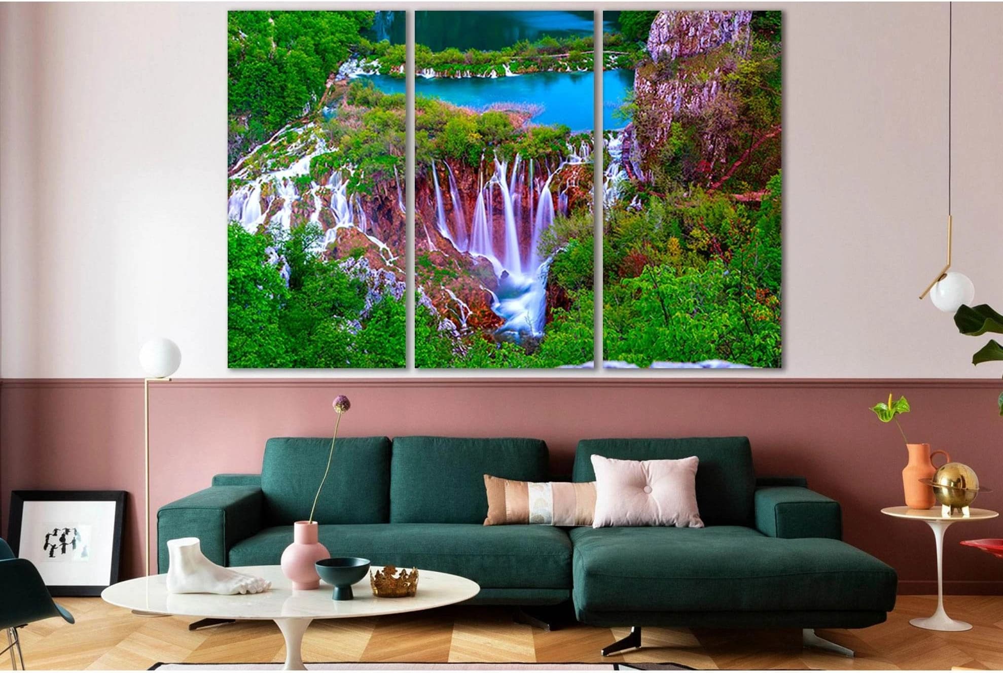 Waterfalls In Plitvice National Park Croatia №SL479 Ready to Hang Canvas Print - Zellart Canvas Prints 0new, ALL_Products, Waterfall, Waterfall Wall Art