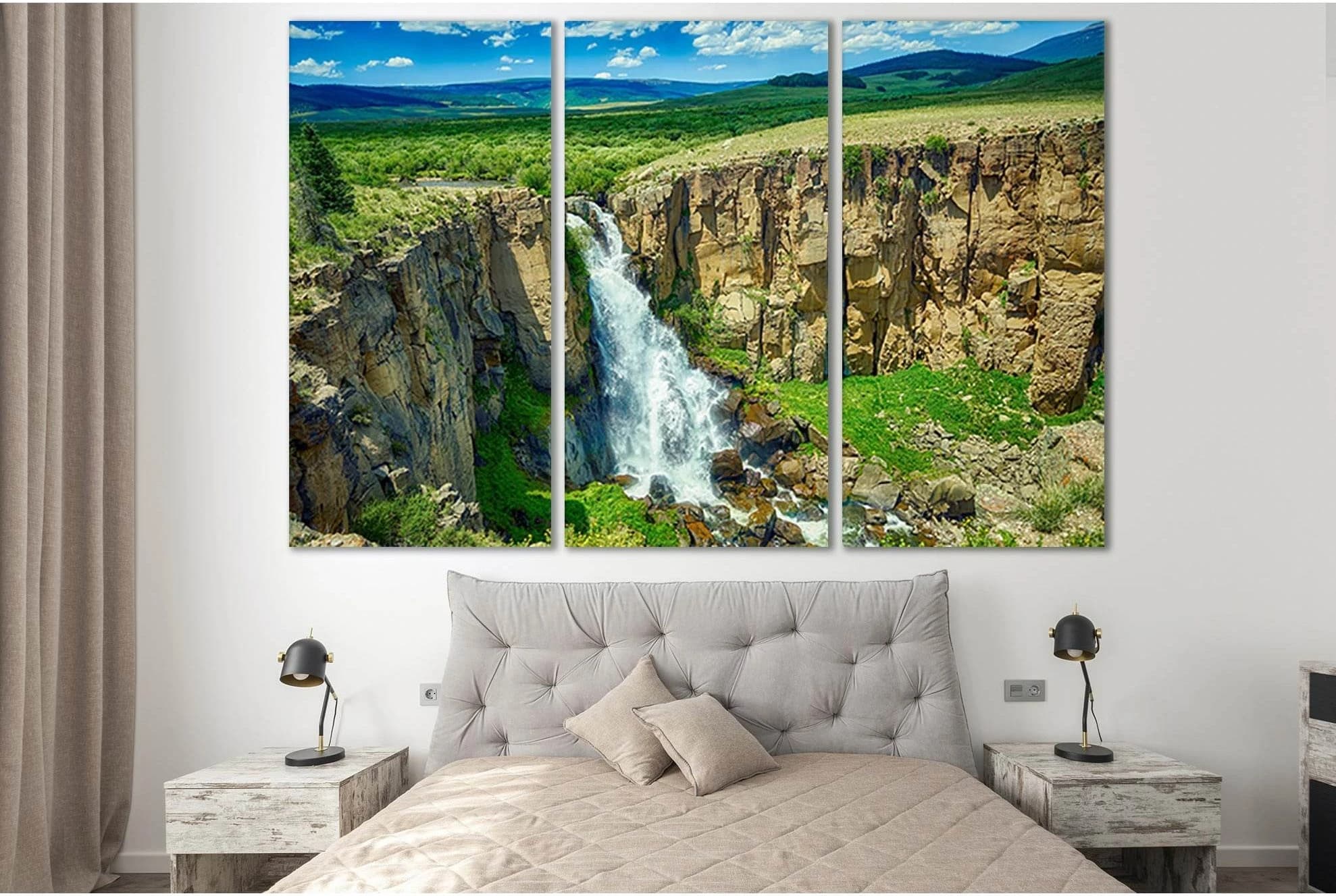 Waterfalls Landscape Colorado №SL489 Ready to Hang Canvas Print - Zellart Canvas Prints 0new, ALL_Products, Waterfall, Waterfall Wall Art