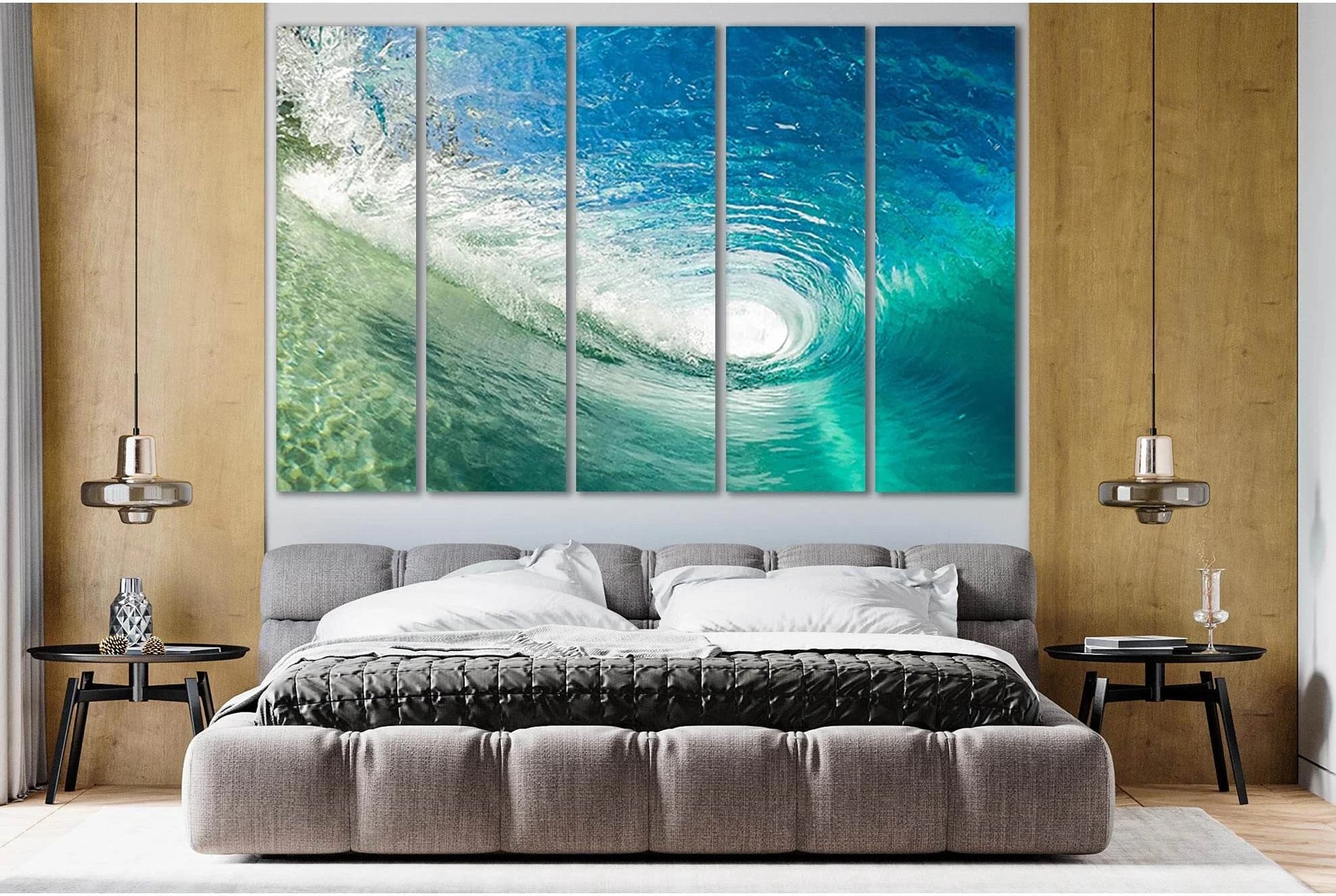 Wave Pitching And Creating A Tube №SL188 Ready to Hang Canvas Print - Zellart Canvas Prints 0new, ALL_Products, Beach Ocean & Waves
