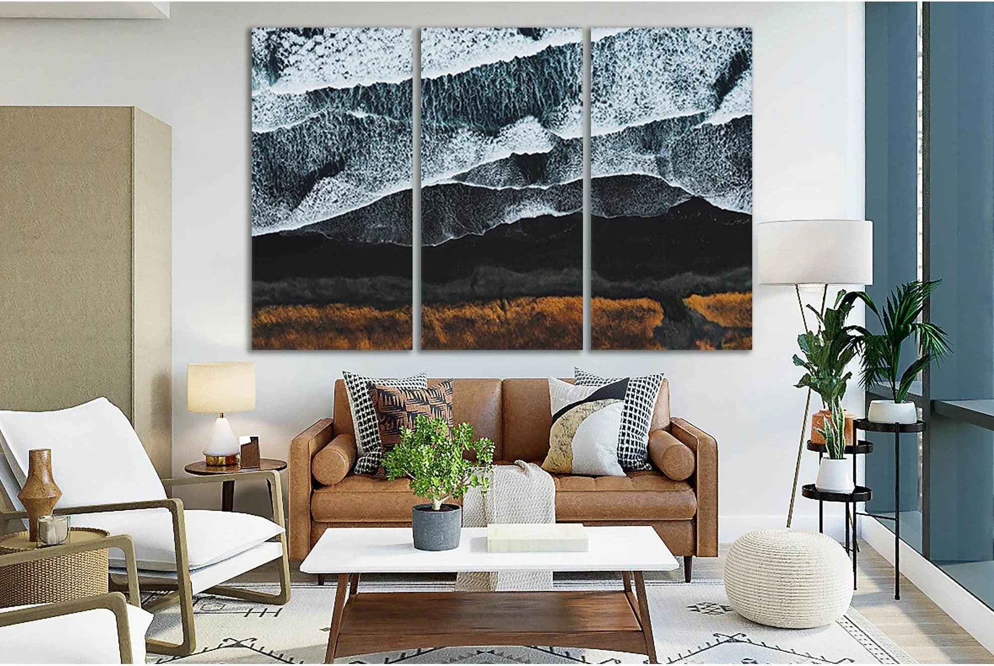 Waves By The Shore №SL129 Ready to Hang Canvas Print - Zellart Canvas Prints 0new, ALL_Products, Beach Ocean & Waves