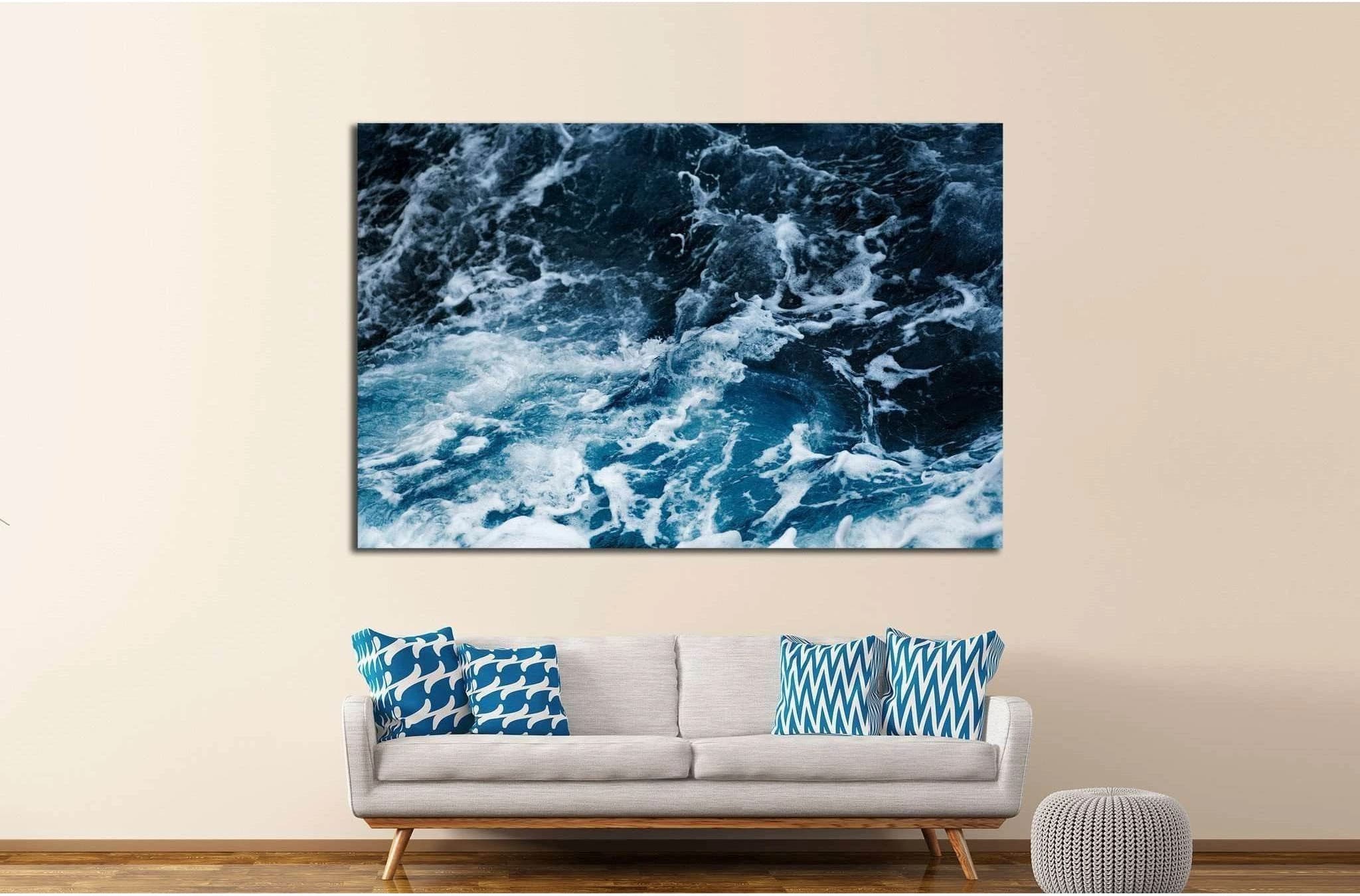 Waves in ocean Splashing Waves №1402 Ready to Hang Canvas Print - Zellart Canvas Prints ALL_Products, s-1402