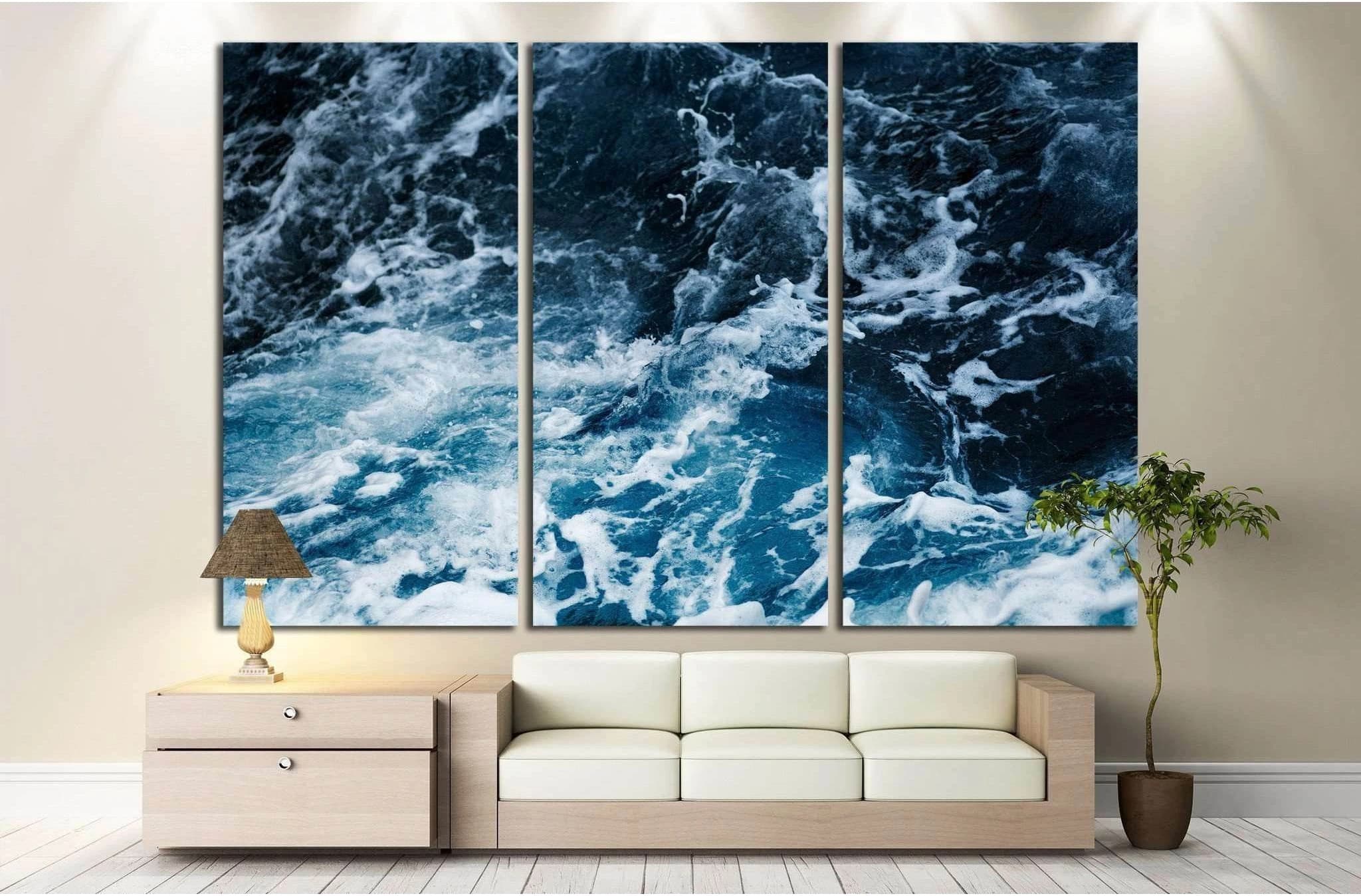 Waves in ocean Splashing Waves №1402 Ready to Hang Canvas Print - Zellart Canvas Prints ALL_Products, s-1402