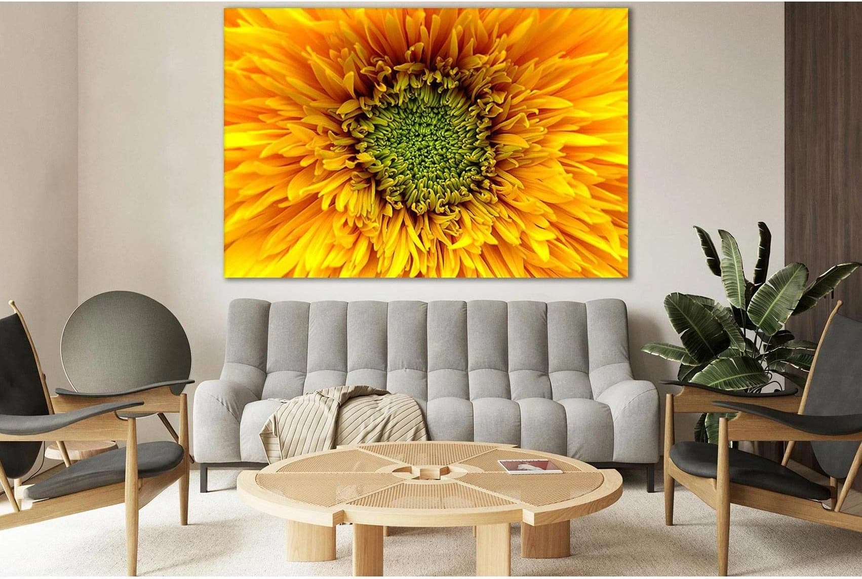 White And Green Flower №SL727 Ready to Hang Canvas Print - Zellart Canvas Prints 0new, ALL_Products, Floral & Botanical Wall Art