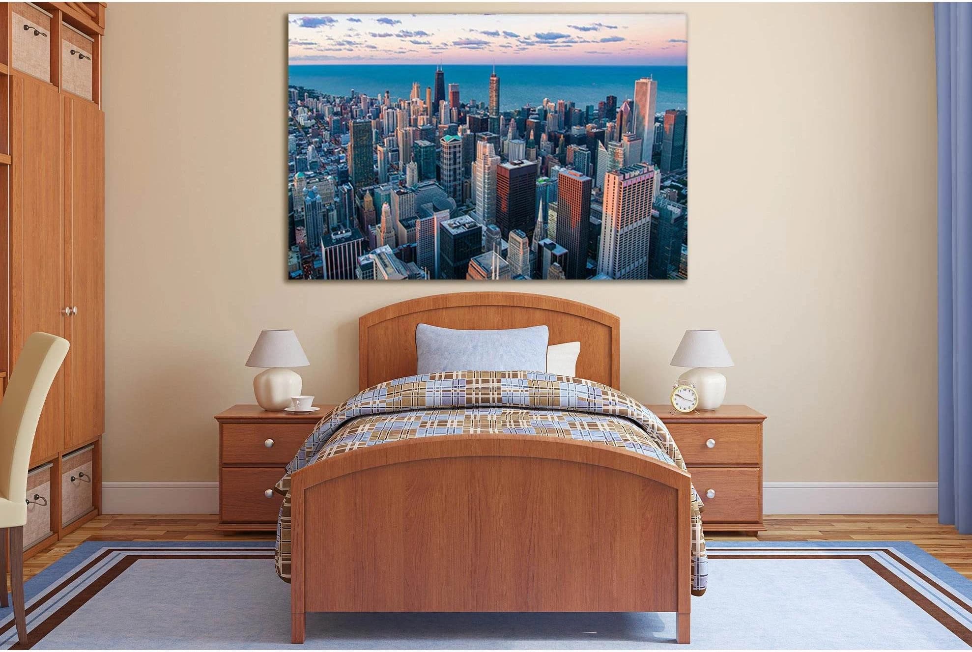 Willis Tower Chicago Skyline №SL333 Ready to Hang Canvas Print - Zellart Canvas Prints 0new, ALL_Products, Cityscapes & Skylines