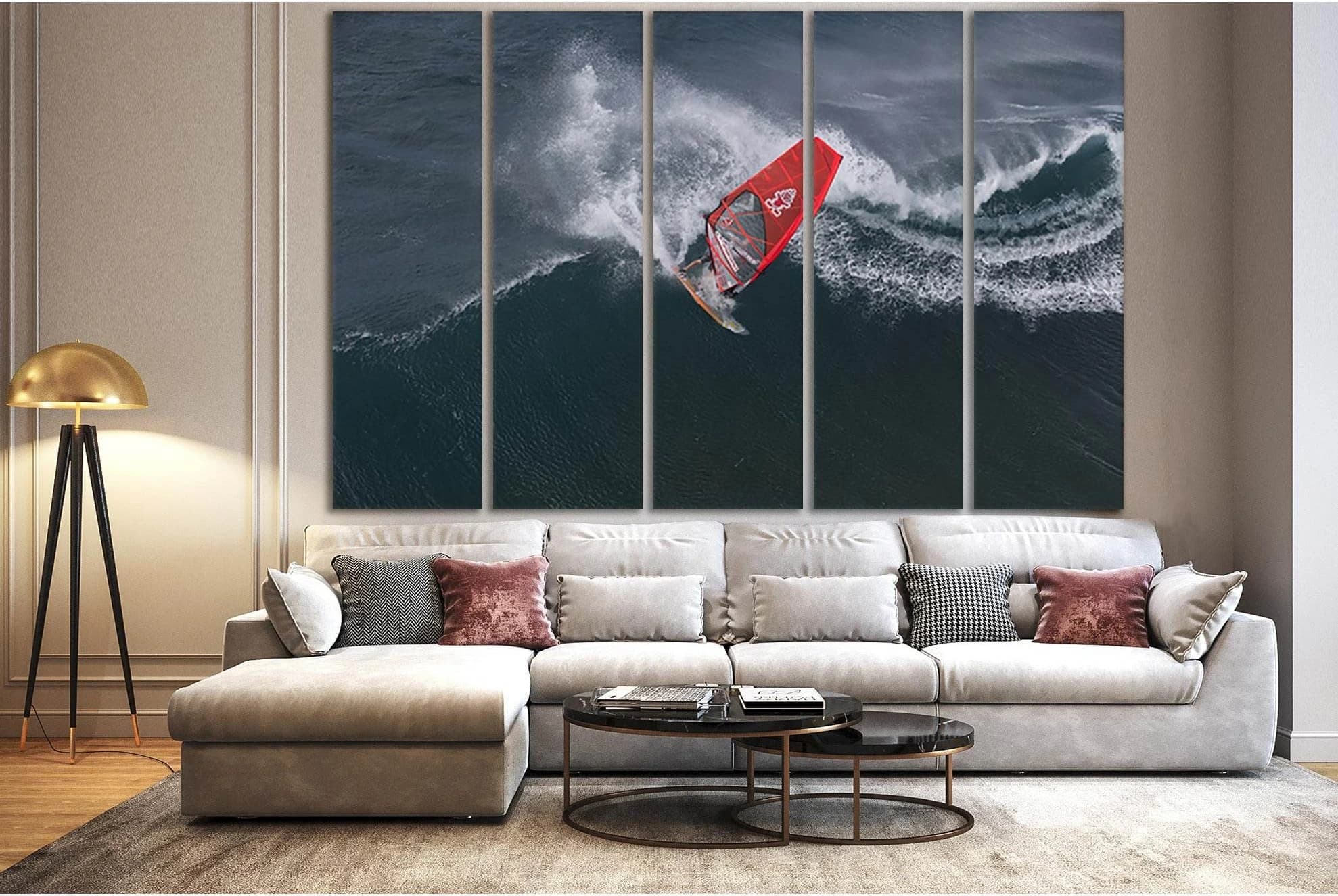 Windsurfing in Hawaii №SL941 Ready to Hang Canvas Print - Zellart Canvas Prints 0new, ALL_Products, Sports & Motivation