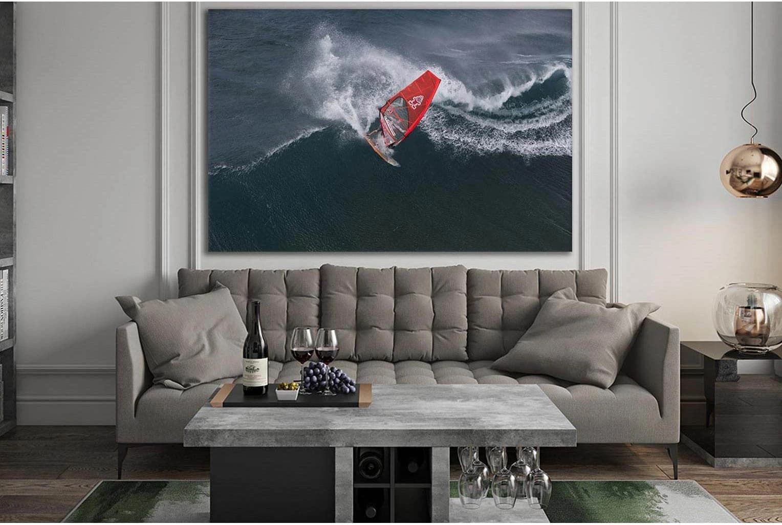 Windsurfing in Hawaii №SL941 Ready to Hang Canvas Print - Zellart Canvas Prints 0new, ALL_Products, Sports & Motivation