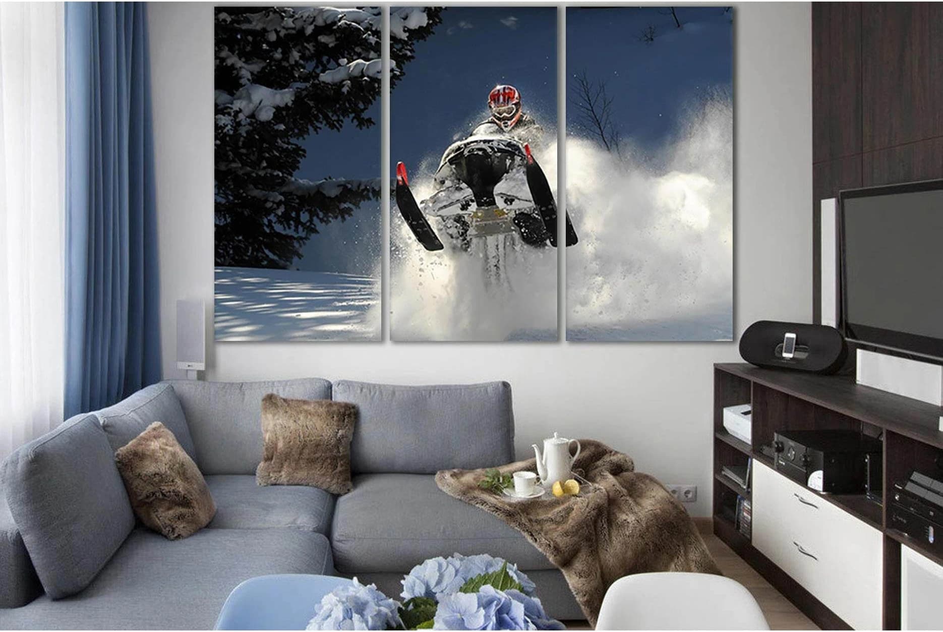 Winter Snowmobile Competition №SL931 Ready to Hang Canvas Print - Zellart Canvas Prints 0new, ALL_Products, Sports & Motivation