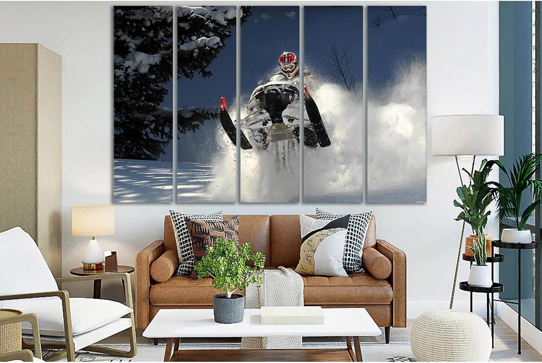 Winter Snowmobile Competition №SL931 Ready to Hang Canvas Print - Zellart Canvas Prints 0new, ALL_Products, Sports & Motivation