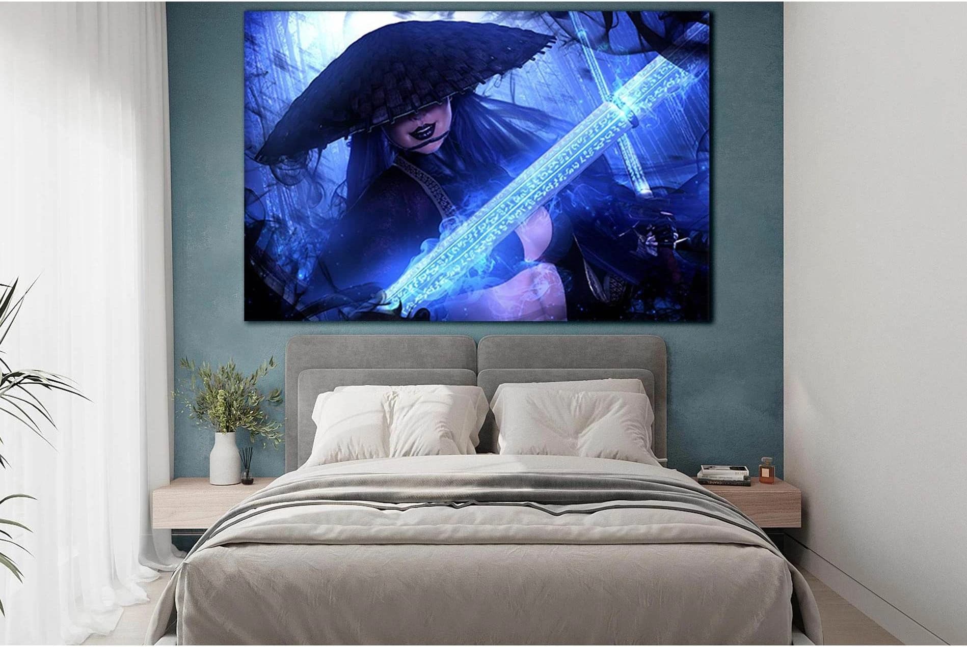 Woman With Magic Sword №SL1244 Ready to Hang Canvas Print - Zellart Canvas Prints 0new, ALL_Products, Fantasy And Sci Fi Wall Art