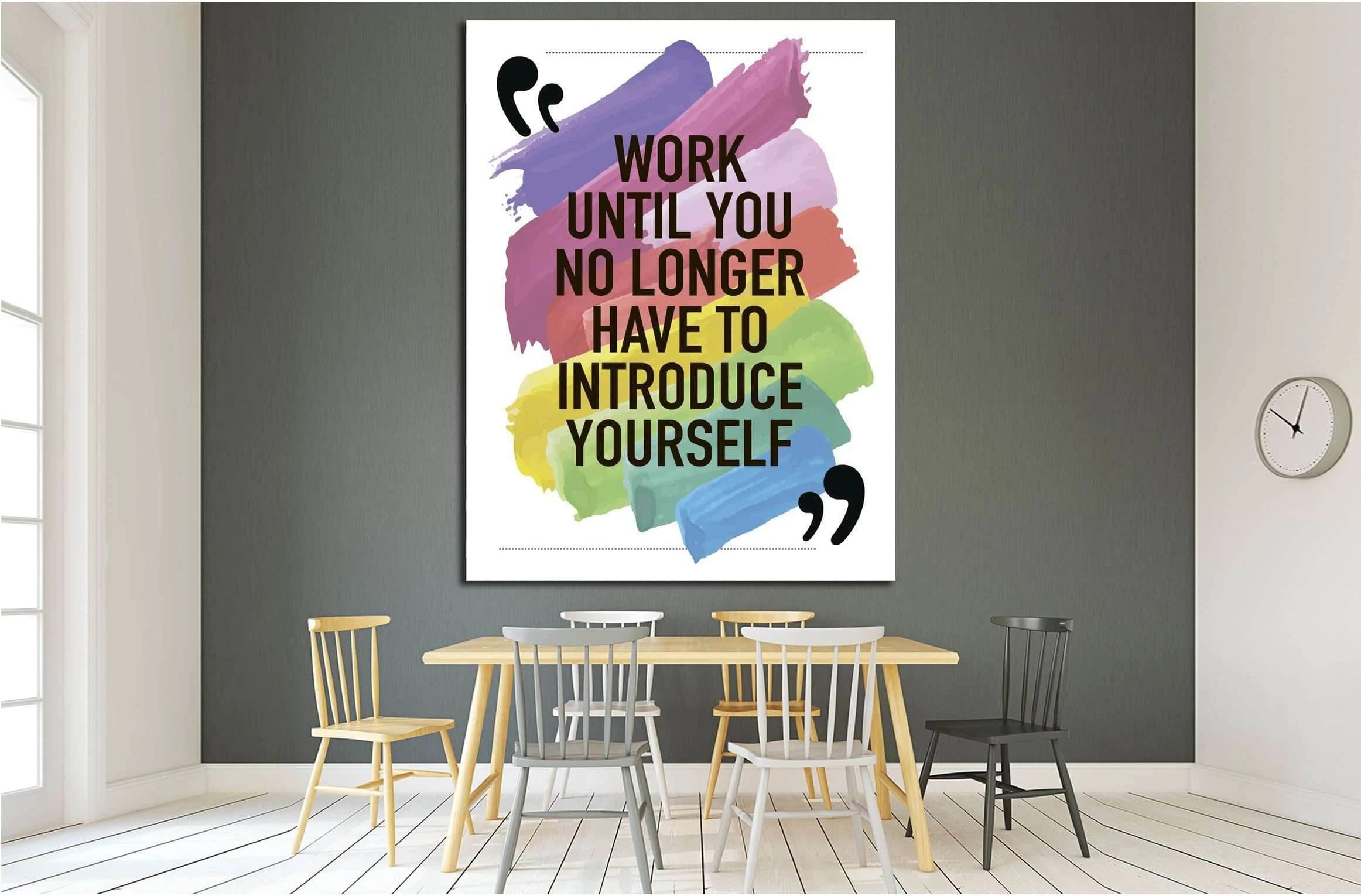 Work until you no longer have to introduce yourself №4603 Ready to Hang Canvas Print - Zellart Canvas Prints ALL_Products, s-4603