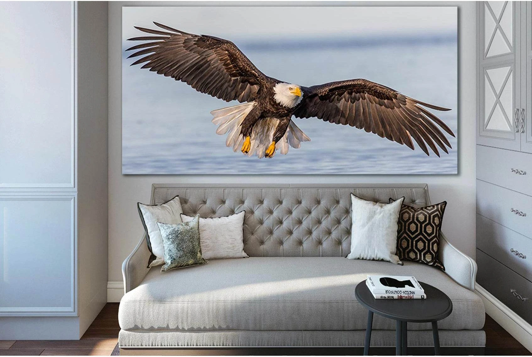Bald Eagle Flying Over River №SL1549 Ready to Hang Canvas PrintCanvas art arrives ready to hang, with hanging accessories included and no additional framing required. Every canvas print is hand-crafted, made on-demand at our workshop and expertly stretche