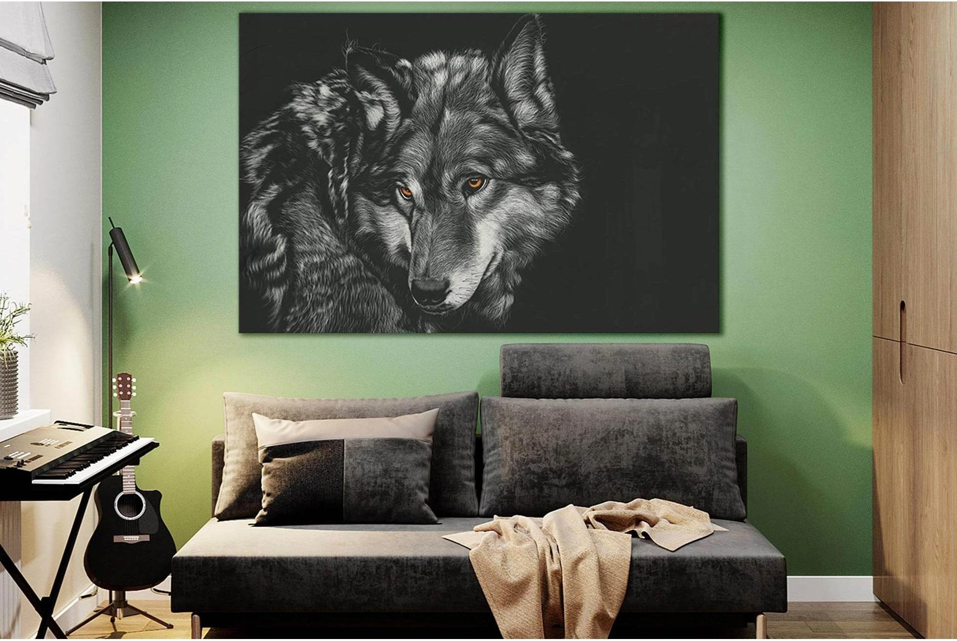 Wolf Painting №SL1557 Ready to Hang Canvas PrintCanvas art arrives ready to hang, with hanging accessories included and no additional framing required. Every canvas print is hand-crafted, made on-demand at our workshop and expertly stretched around 100% N