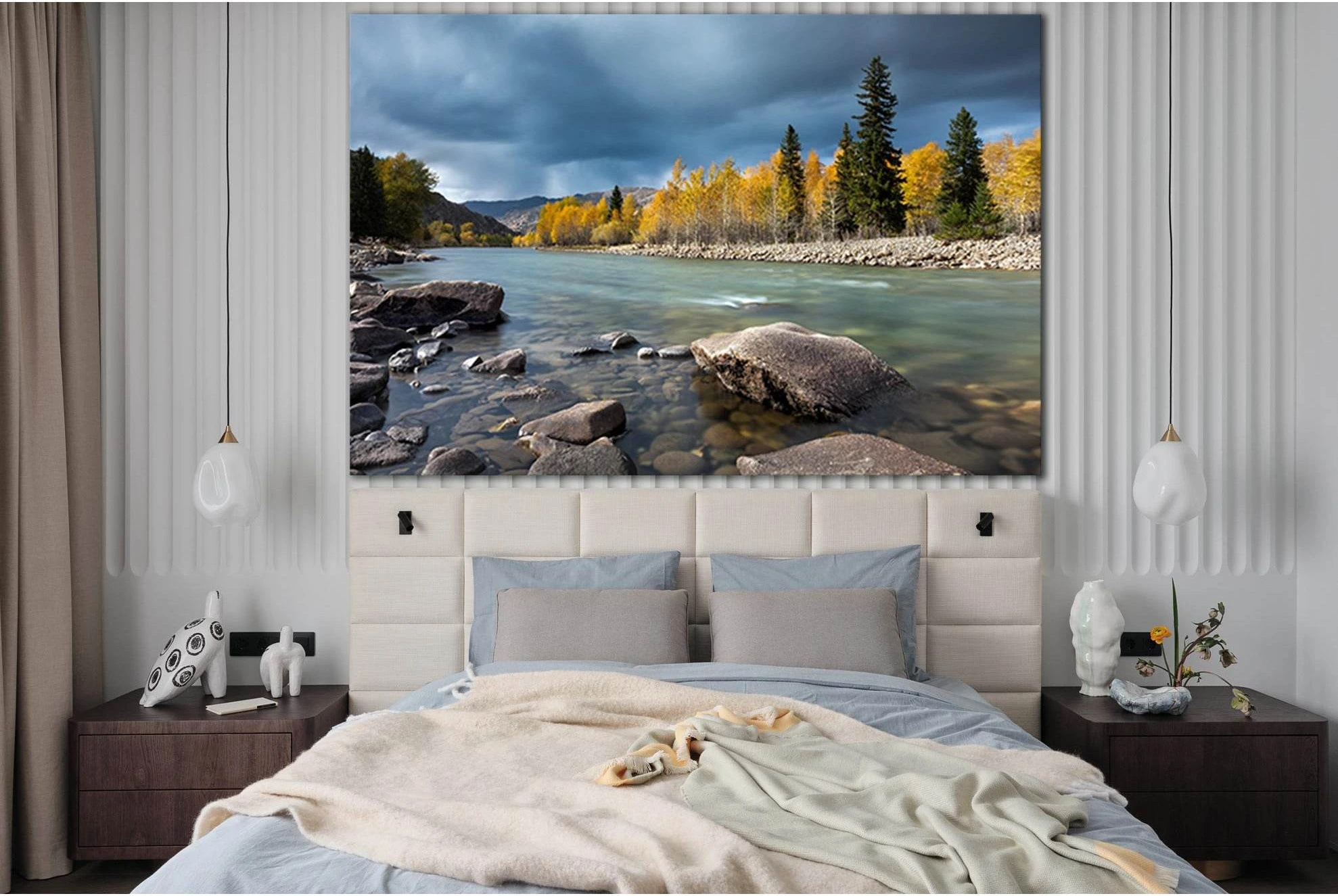 Autumn River And Stone №SL1474 Ready to Hang Canvas PrintCanvas art arrives ready to hang, with hanging accessories included and no additional framing required. Every canvas print is hand-crafted, made on-demand at our workshop and expertly stretched arou