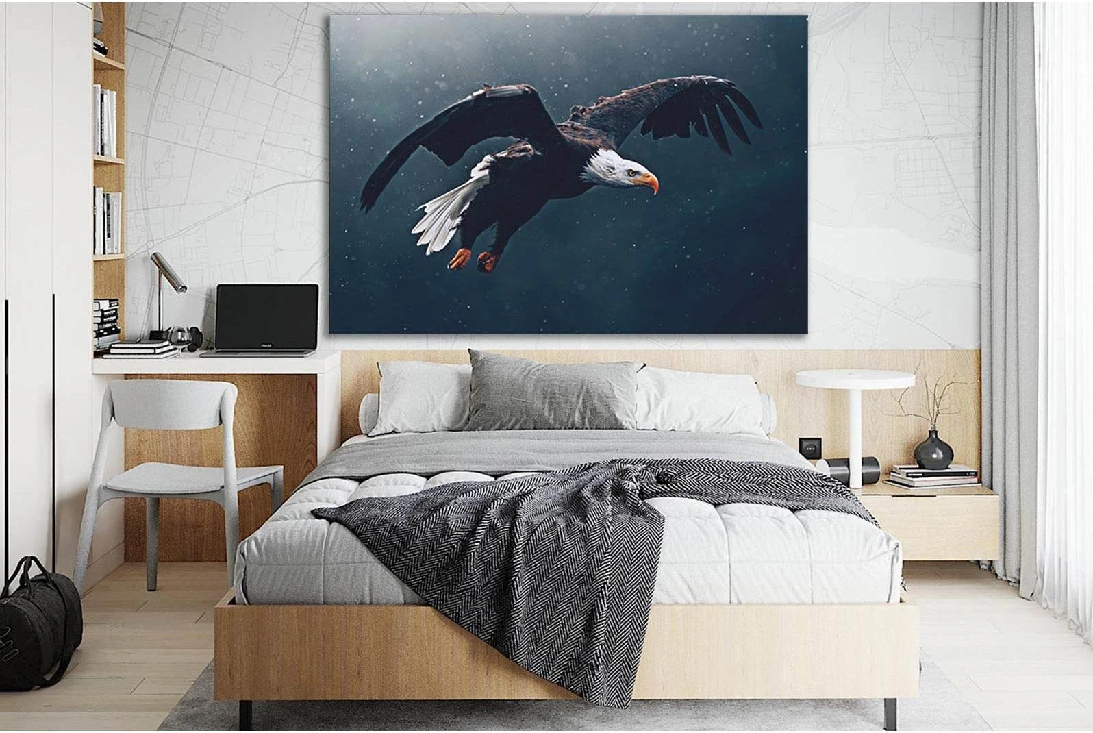 Flying Bald Eagle Wildlife №SL1543 Ready to Hang Canvas PrintCanvas art arrives ready to hang, with hanging accessories included and no additional framing required. Every canvas print is hand-crafted, made on-demand at our workshop and expertly stretched