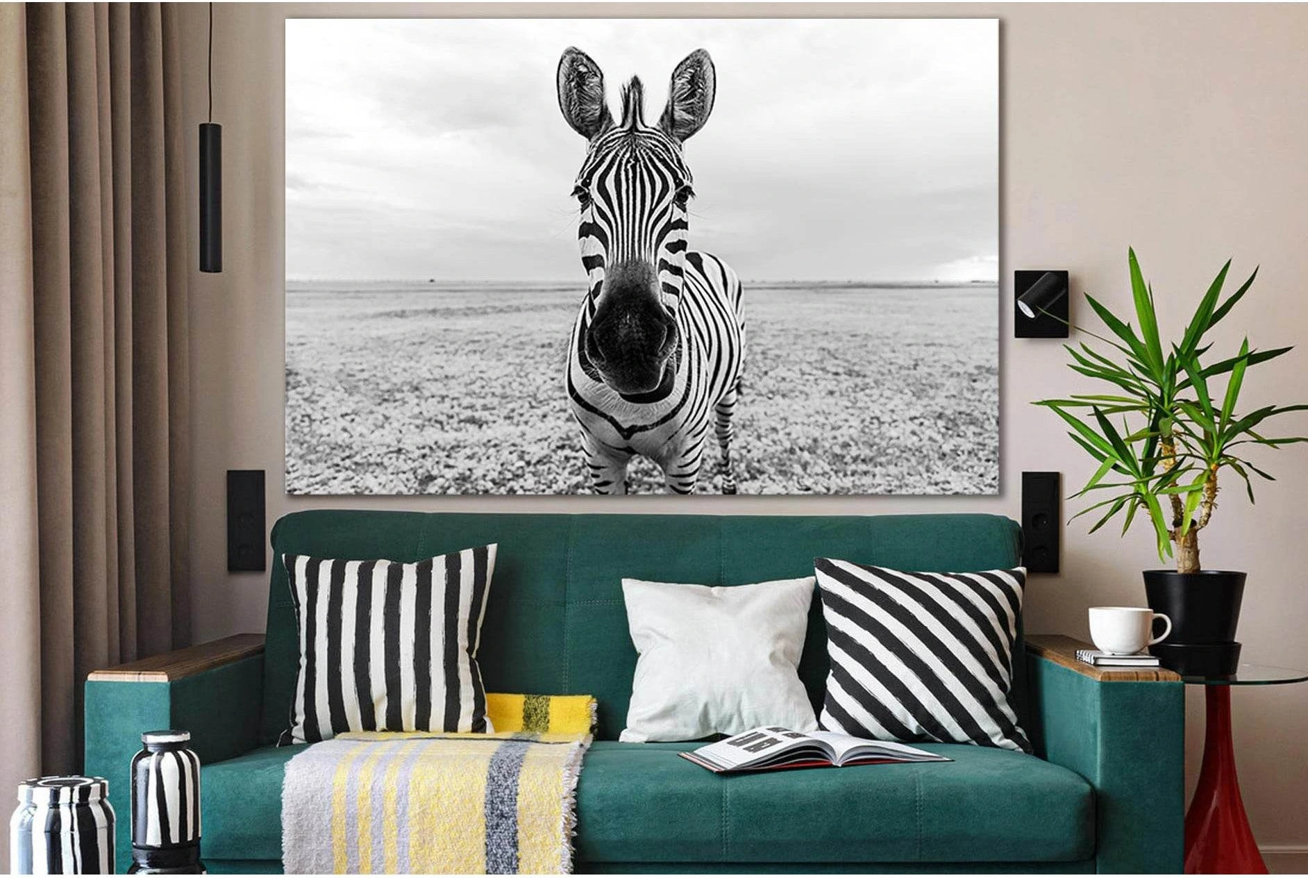 Zebra Black And White Portrait №SL1561 Ready to Hang Canvas PrintCanvas art arrives ready to hang, with hanging accessories included and no additional framing required. Every canvas print is hand-crafted, made on-demand at our workshop and expertly stretc