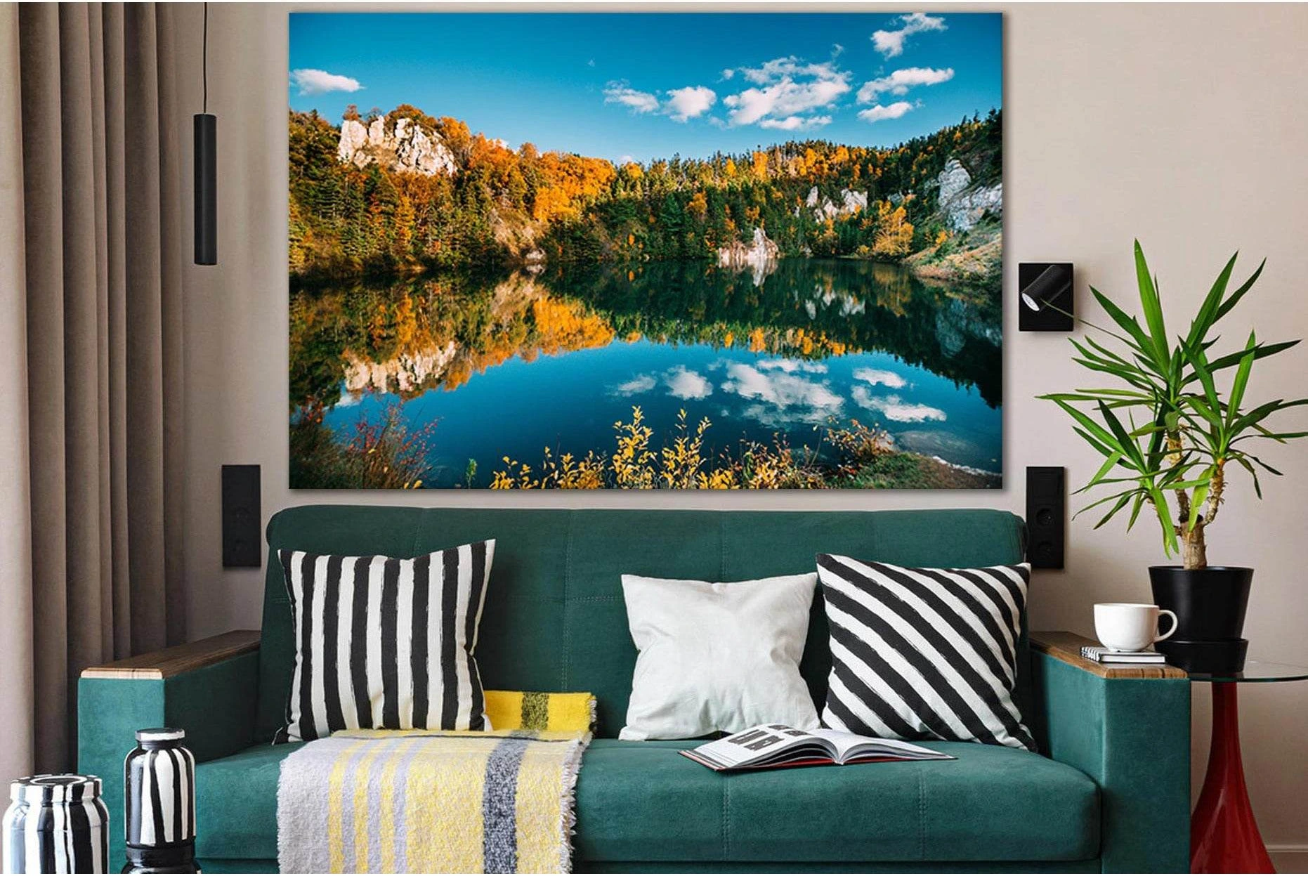 Beautiful Lake In Autumn №SL1497 Ready to Hang Canvas PrintCanvas art arrives ready to hang, with hanging accessories included and no additional framing required. Every canvas print is hand-crafted, made on-demand at our workshop and expertly stretched ar