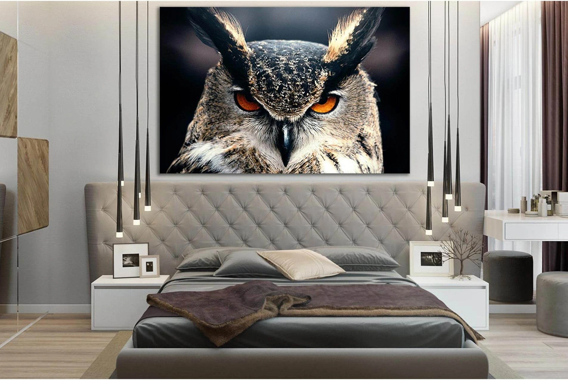 Wild Owl With Orange Eyes №SL1552 Ready to Hang Canvas PrintCanvas art arrives ready to hang, with hanging accessories included and no additional framing required. Every canvas print is hand-crafted, made on-demand at our workshop and expertly stretched a