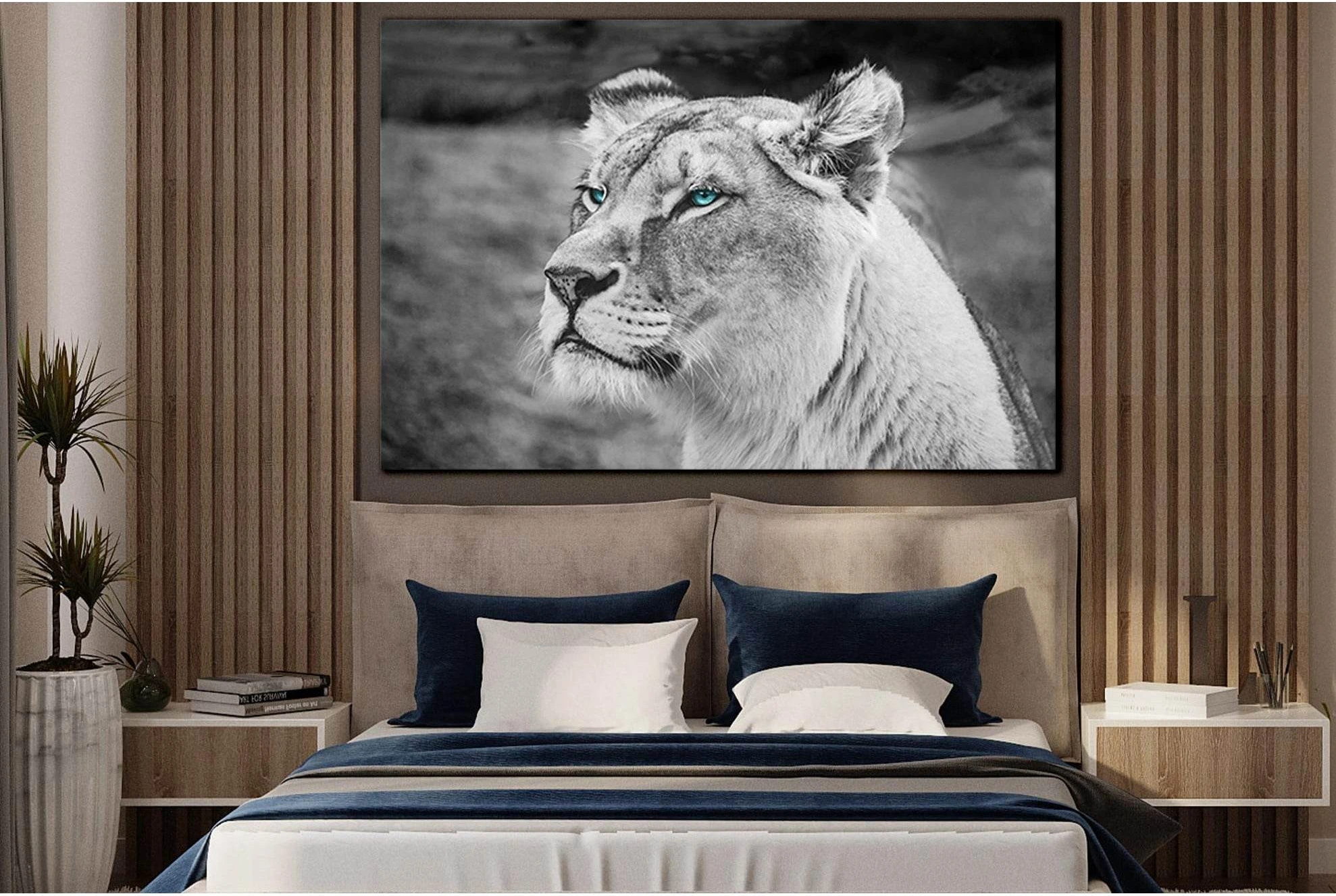 Lion With Blue Eyes №SL1556 Ready to Hang Canvas PrintCanvas art arrives ready to hang, with hanging accessories included and no additional framing required. Every canvas print is hand-crafted, made on-demand at our workshop and expertly stretched around