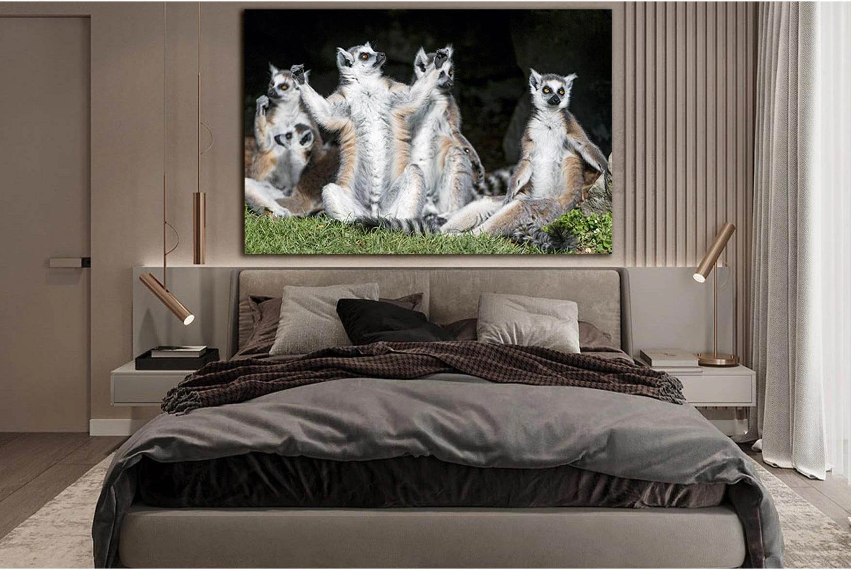 Funny Ring Tailed Lemurs №SL1544 Ready to Hang Canvas PrintCanvas art arrives ready to hang, with hanging accessories included and no additional framing required. Every canvas print is hand-crafted, made on-demand at our workshop and expertly stretched ar