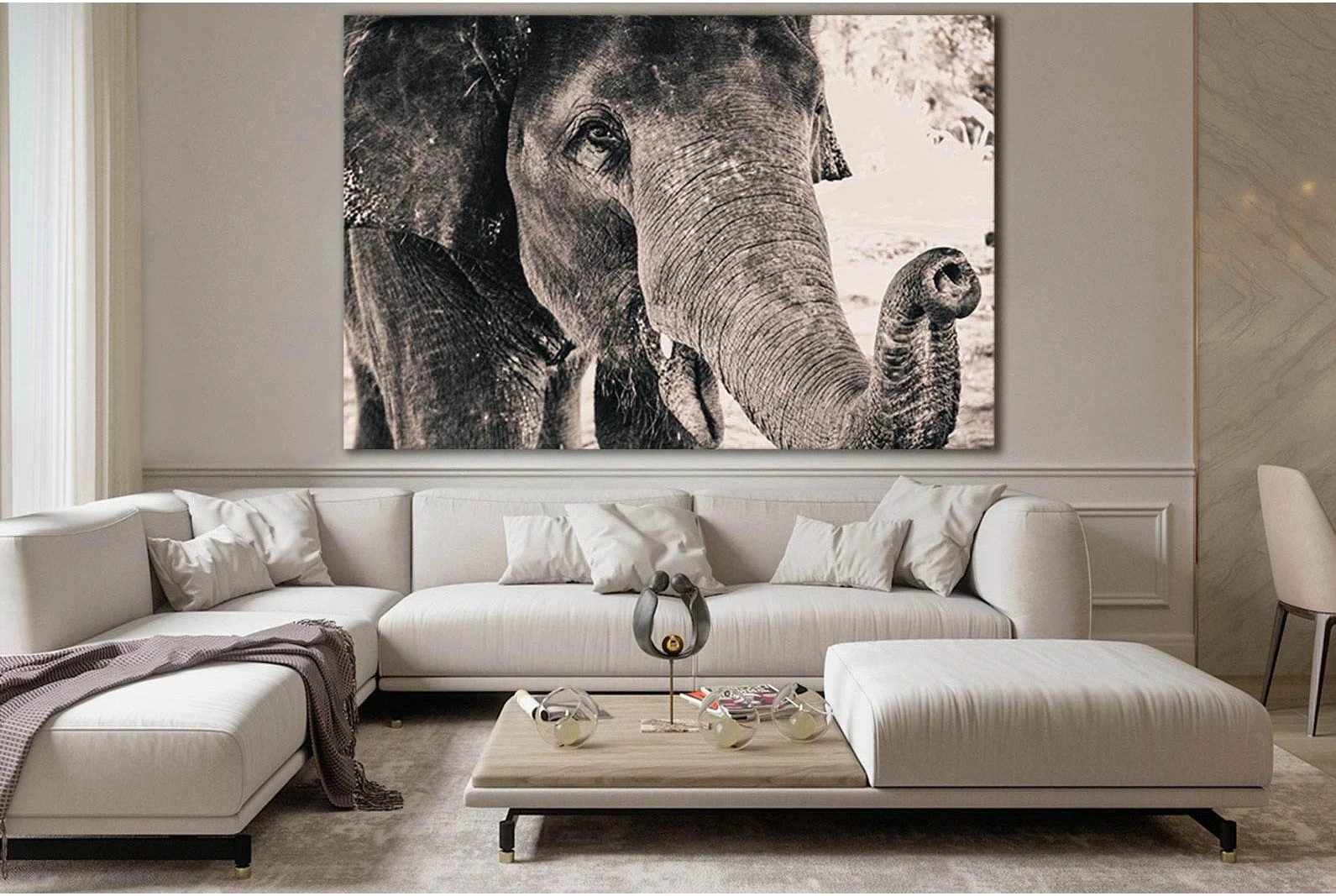Big Elephant Monochrome Portrait №SL1505 Ready to Hang Canvas PrintCanvas art arrives ready to hang, with hanging accessories included and no additional framing required. Every canvas print is hand-crafted, made on-demand at our workshop and expertly stre