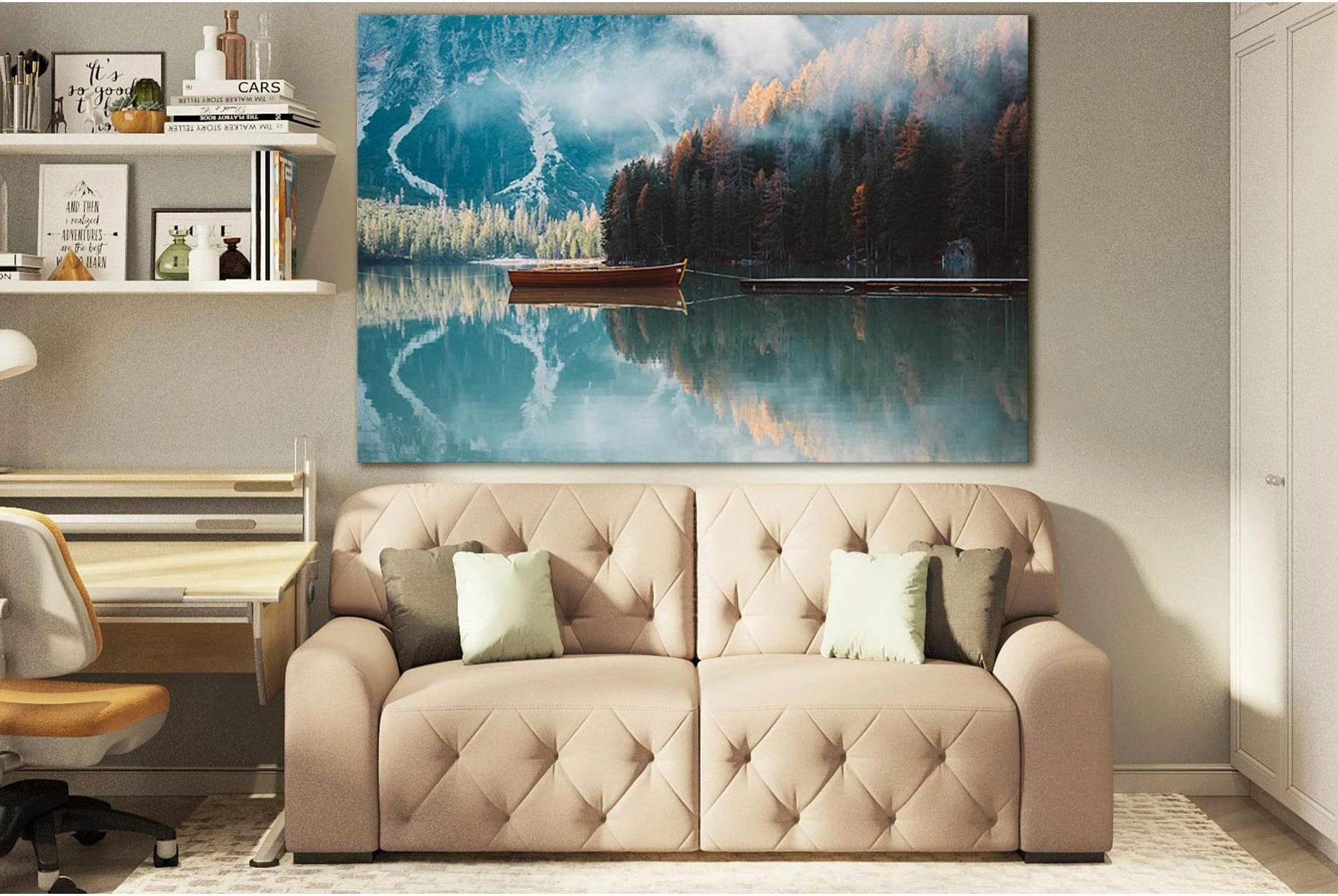 Boat On A Lake In Autumn №SL1495 Ready to Hang Canvas PrintCanvas art arrives ready to hang, with hanging accessories included and no additional framing required. Every canvas print is hand-crafted, made on-demand at our workshop and expertly stretched ar