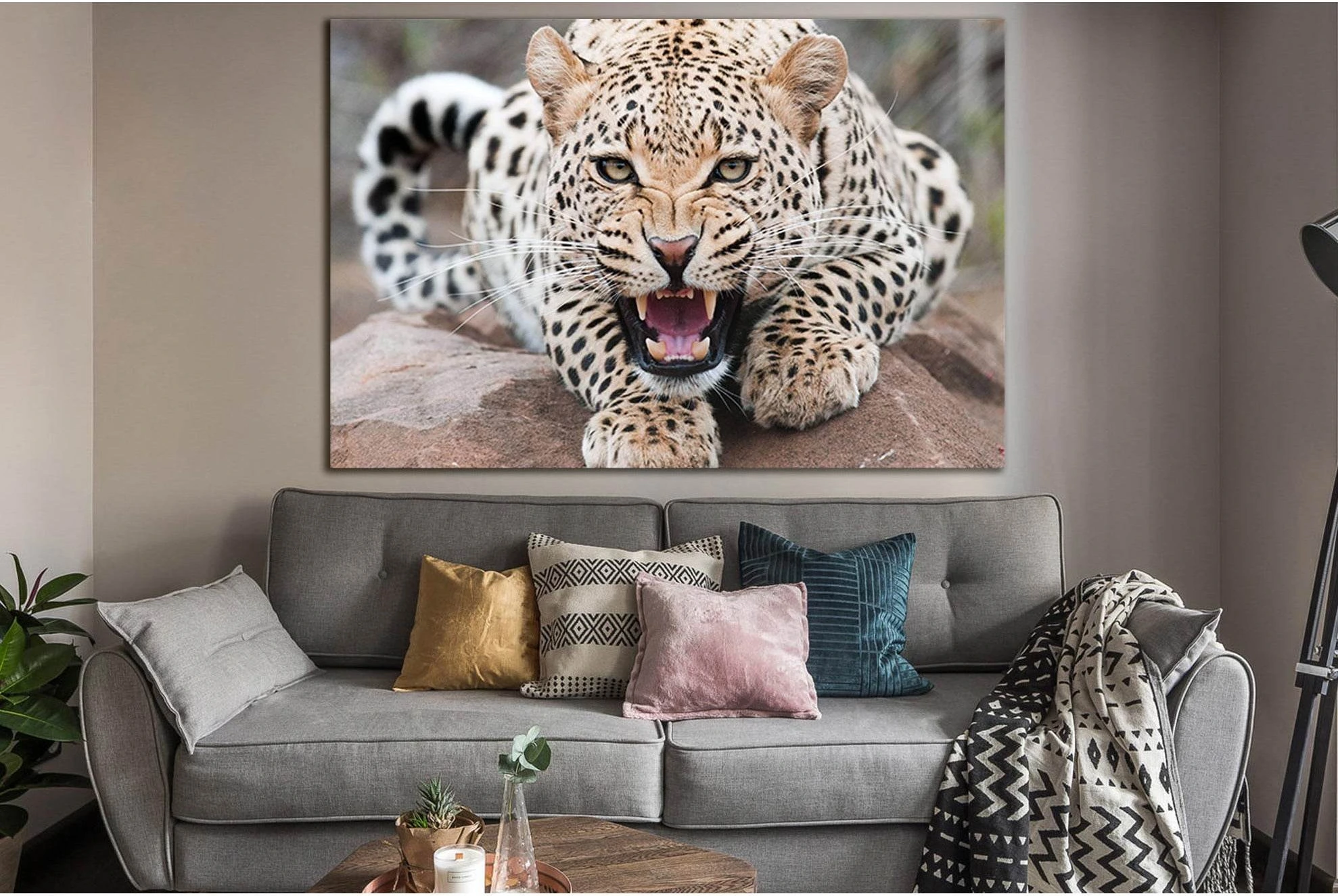 Angry Wild Leopard №SL1524 Ready to Hang Canvas PrintCanvas art arrives ready to hang, with hanging accessories included and no additional framing required. Every canvas print is hand-crafted, made on-demand at our workshop and expertly stretched around 1