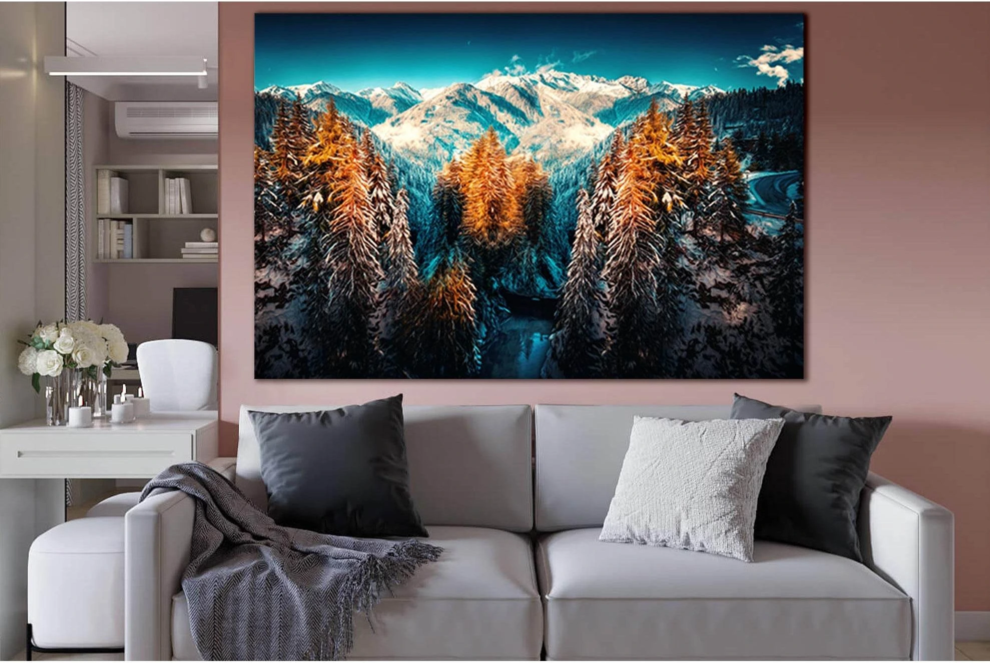 Snow Landscape Mountains And Forest №SL1578 Ready to Hang Canvas PrintCanvas art arrives ready to hang, with hanging accessories included and no additional framing required. Every canvas print is hand-crafted, made on-demand at our workshop and expertly s