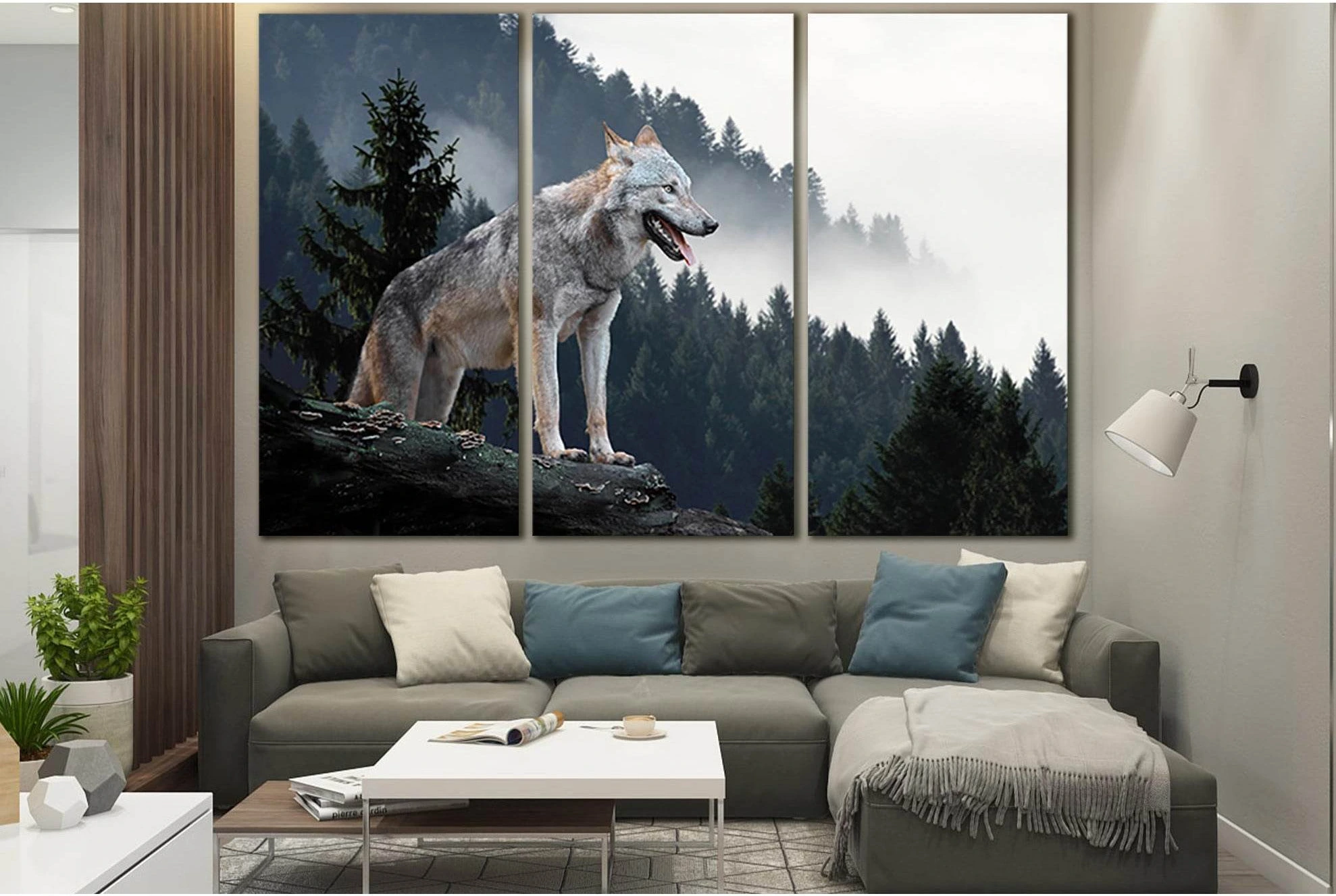 Gray Wolf In The Forest №SL1560 Ready to Hang Canvas PrintCanvas art arrives ready to hang, with hanging accessories included and no additional framing required. Every canvas print is hand-crafted, made on-demand at our workshop and expertly stretched aro