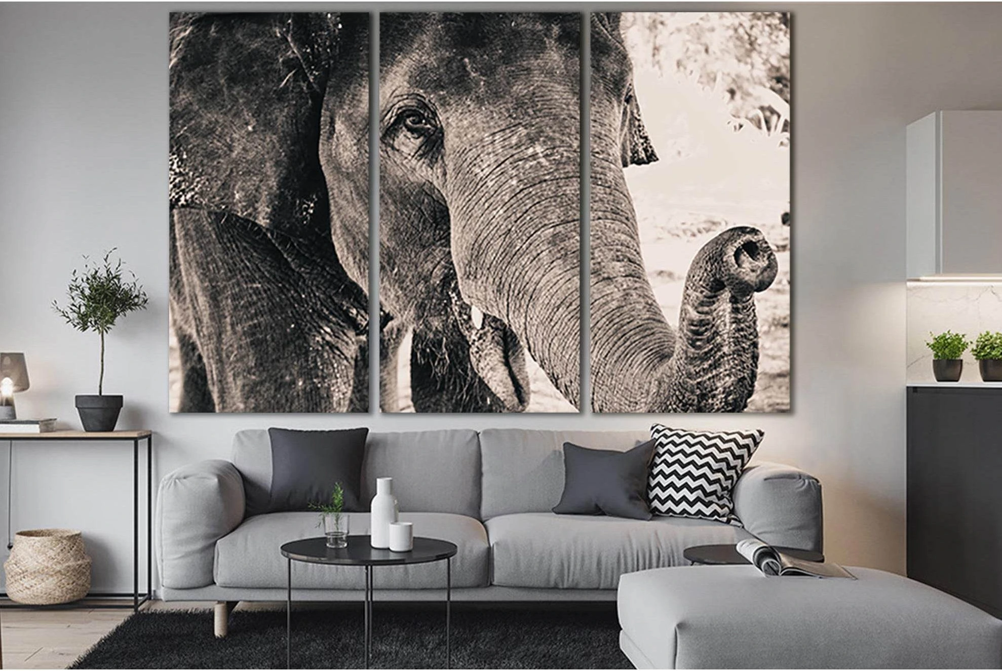 Big Elephant Monochrome Portrait №SL1505 Ready to Hang Canvas PrintCanvas art arrives ready to hang, with hanging accessories included and no additional framing required. Every canvas print is hand-crafted, made on-demand at our workshop and expertly stre