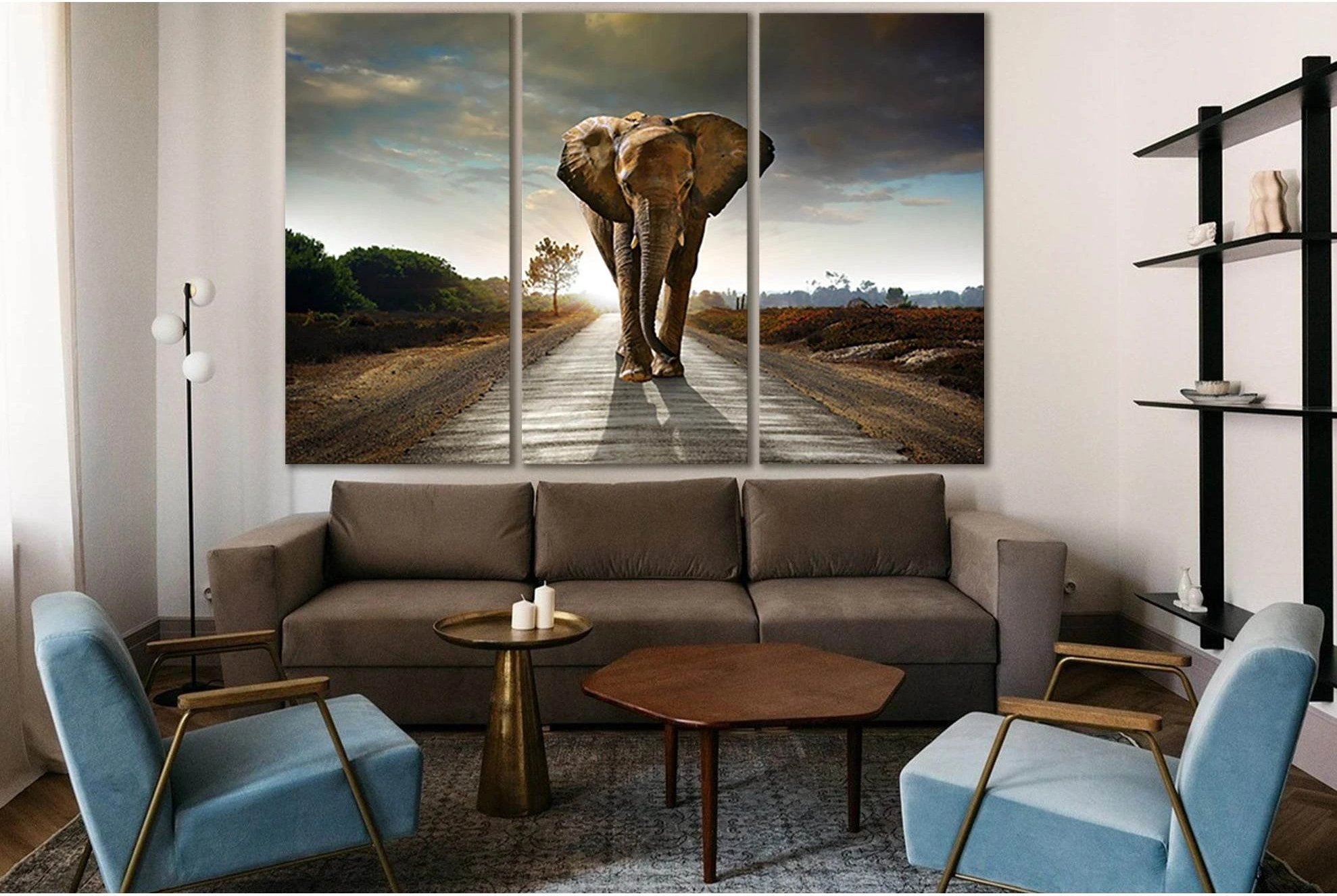 Elephant On The Road №SL1555 Ready to Hang Canvas PrintCanvas art arrives ready to hang, with hanging accessories included and no additional framing required. Every canvas print is hand-crafted, made on-demand at our workshop and expertly stretched around