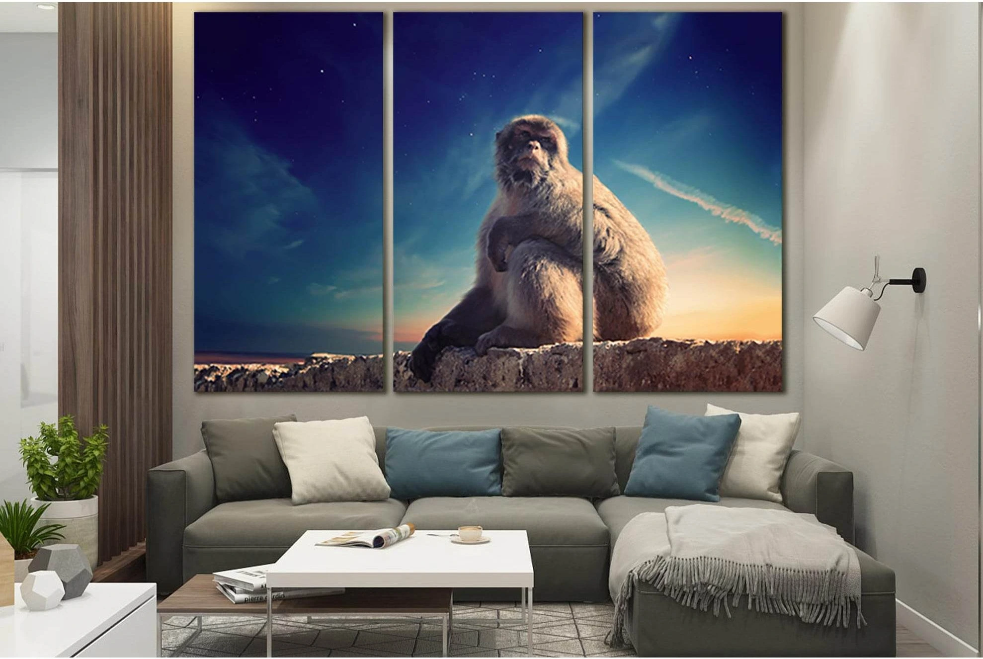 Monkey Sitting On A Stone №SL1526 Ready to Hang Canvas PrintCanvas art arrives ready to hang, with hanging accessories included and no additional framing required. Every canvas print is hand-crafted, made on-demand at our workshop and expertly stretched a