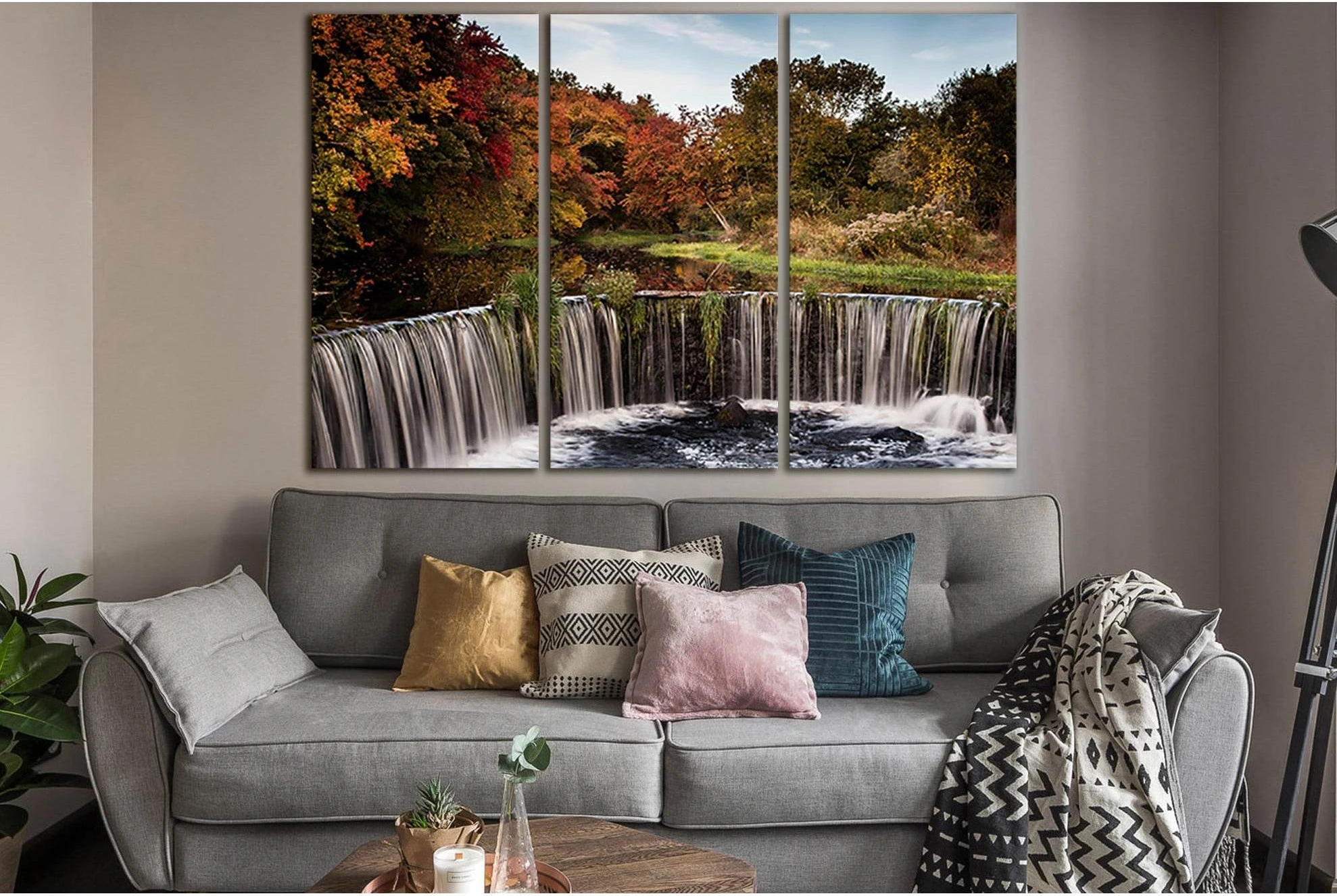 Waterfall In Autumn Day №SL1488 Ready to Hang Canvas PrintCanvas art arrives ready to hang, with hanging accessories included and no additional framing required. Every canvas print is hand-crafted, made on-demand at our workshop and expertly stretched aro