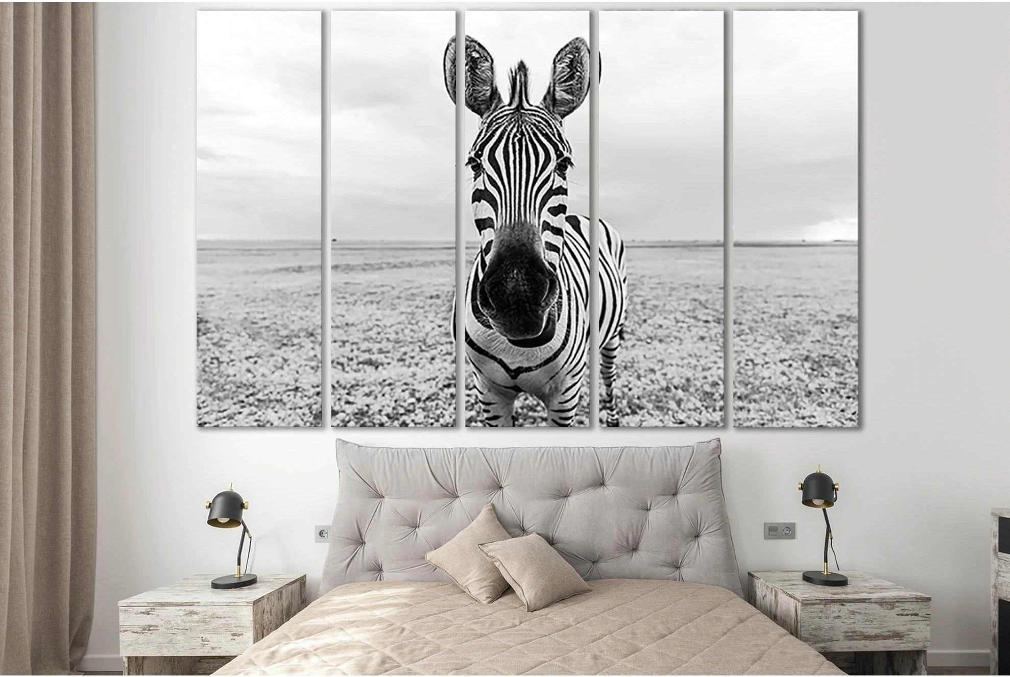 Zebra Black And White Portrait №SL1561 Ready to Hang Canvas PrintCanvas art arrives ready to hang, with hanging accessories included and no additional framing required. Every canvas print is hand-crafted, made on-demand at our workshop and expertly stretc