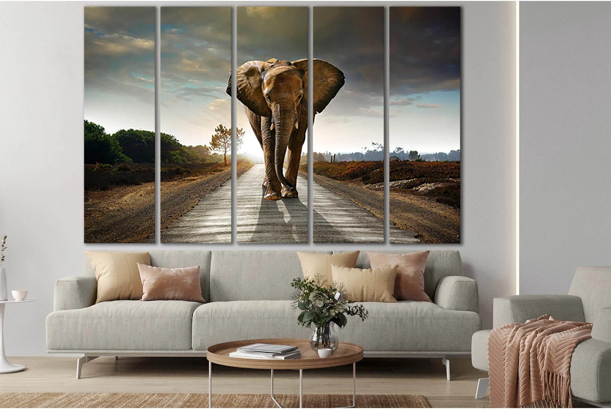 Elephant On The Road №SL1555 Ready to Hang Canvas PrintCanvas art arrives ready to hang, with hanging accessories included and no additional framing required. Every canvas print is hand-crafted, made on-demand at our workshop and expertly stretched around
