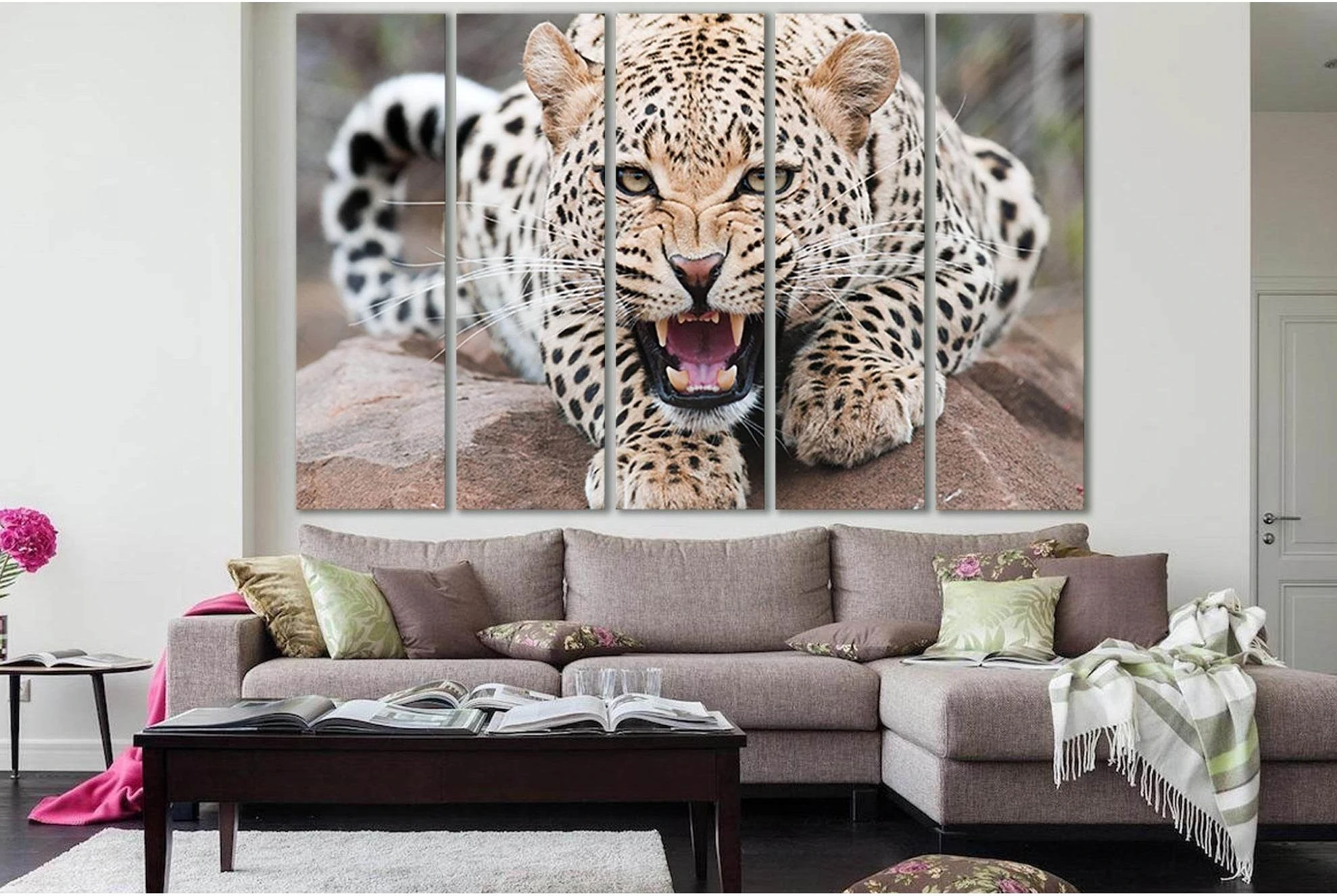 Angry Wild Leopard №SL1524 Ready to Hang Canvas PrintCanvas art arrives ready to hang, with hanging accessories included and no additional framing required. Every canvas print is hand-crafted, made on-demand at our workshop and expertly stretched around 1