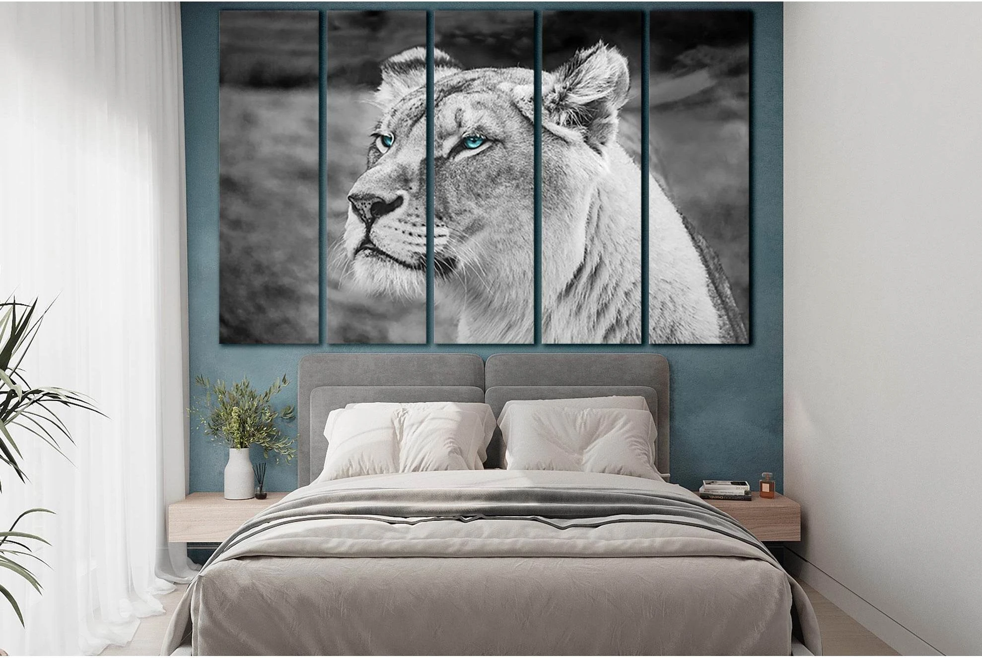 Lion With Blue Eyes №SL1556 Ready to Hang Canvas PrintCanvas art arrives ready to hang, with hanging accessories included and no additional framing required. Every canvas print is hand-crafted, made on-demand at our workshop and expertly stretched around