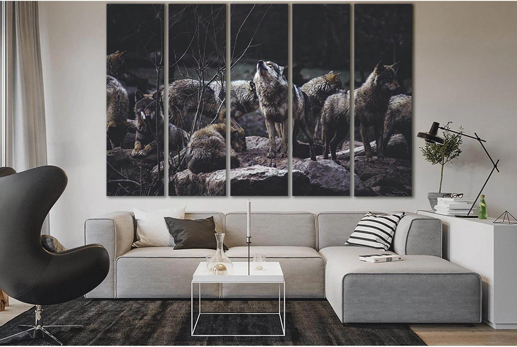 A Flock Of Gray Wolves №SL1551 Ready to Hang Canvas PrintCanvas art arrives ready to hang, with hanging accessories included and no additional framing required. Every canvas print is hand-crafted, made on-demand at our workshop and expertly stretched arou