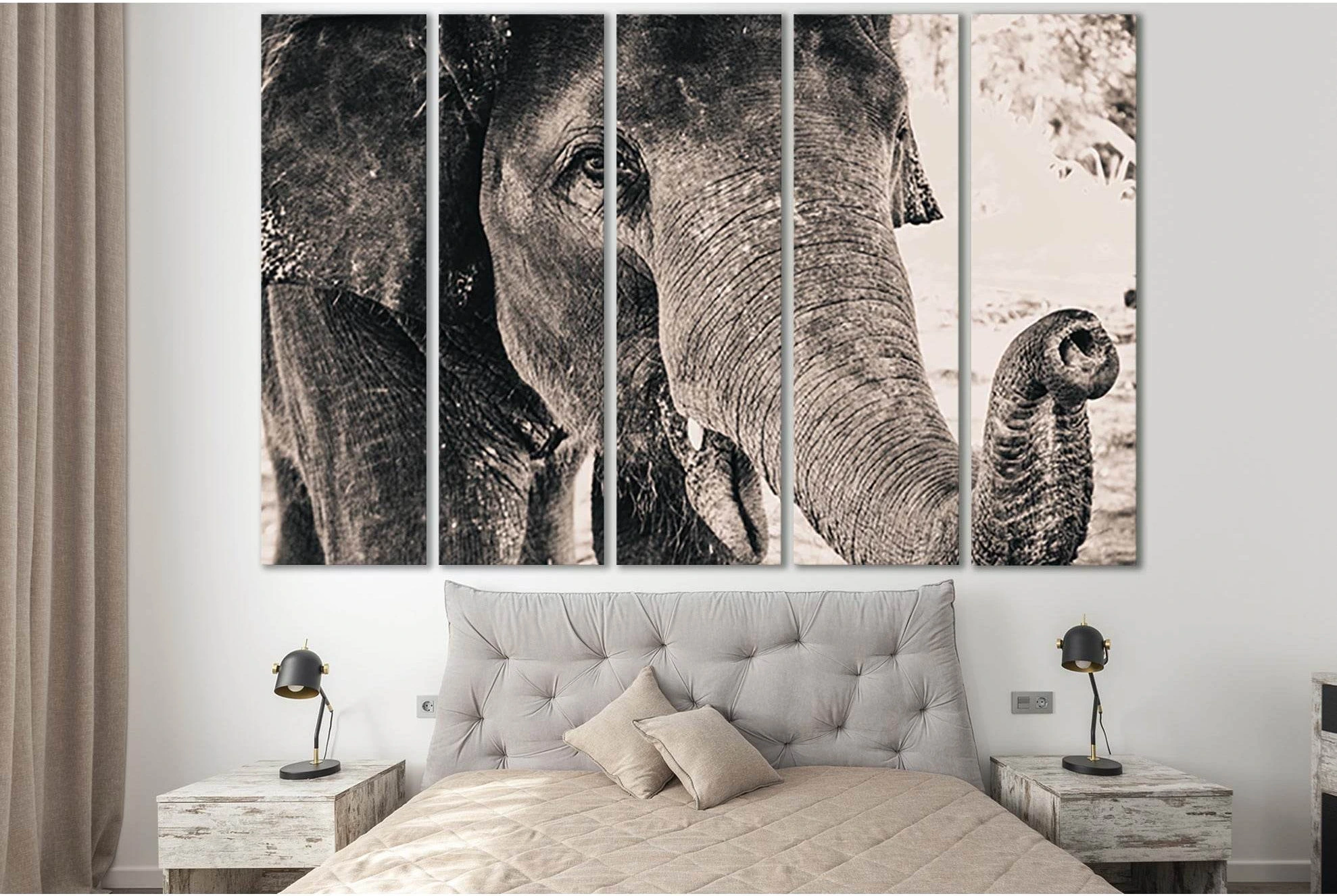 Big Elephant Monochrome Portrait №SL1505 Ready to Hang Canvas PrintCanvas art arrives ready to hang, with hanging accessories included and no additional framing required. Every canvas print is hand-crafted, made on-demand at our workshop and expertly stre