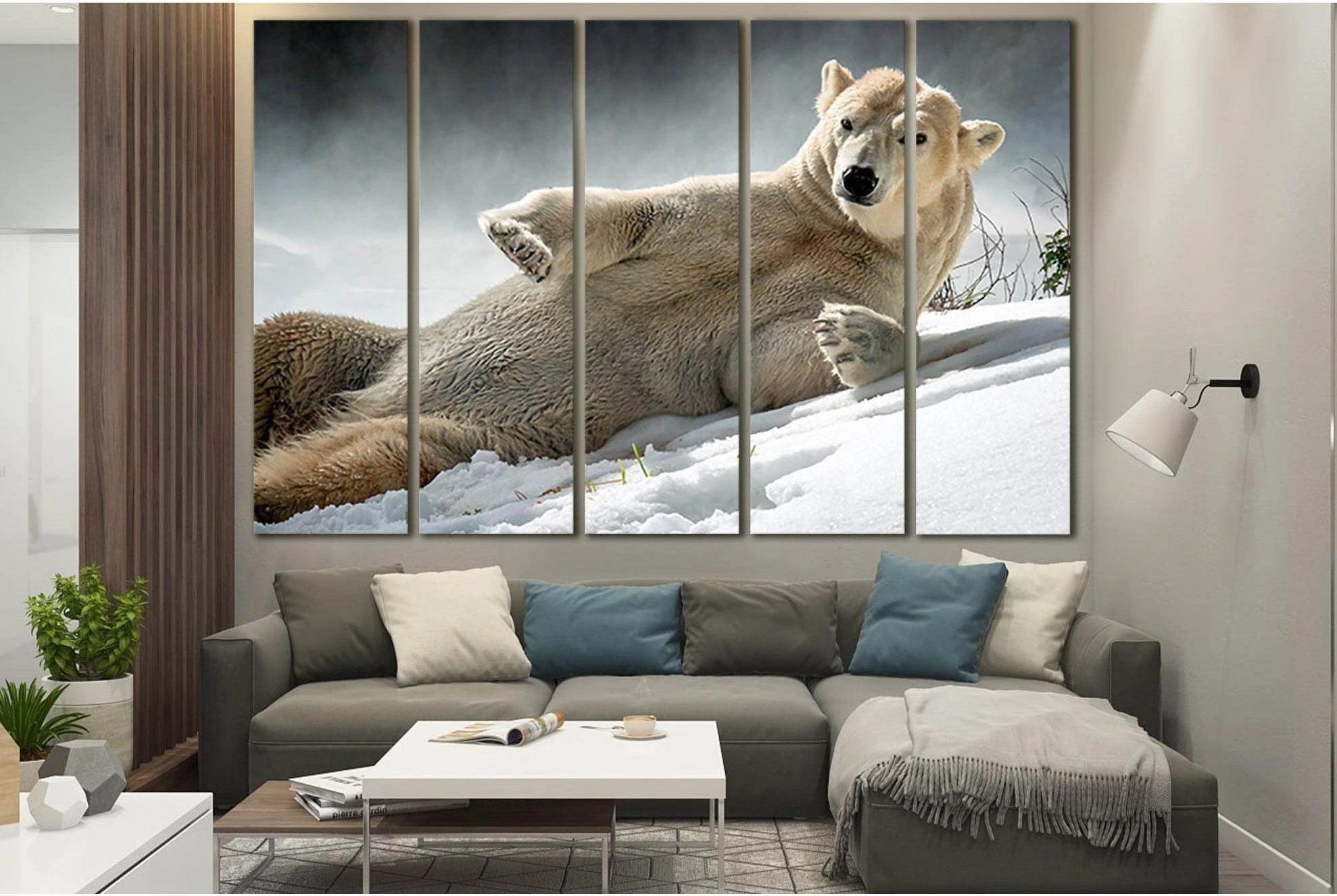Beautiful Polar Bear Lies On The Snow №SL1540 Ready to Hang Canvas PrintCanvas art arrives ready to hang, with hanging accessories included and no additional framing required. Every canvas print is hand-crafted, made on-demand at our workshop and expertly