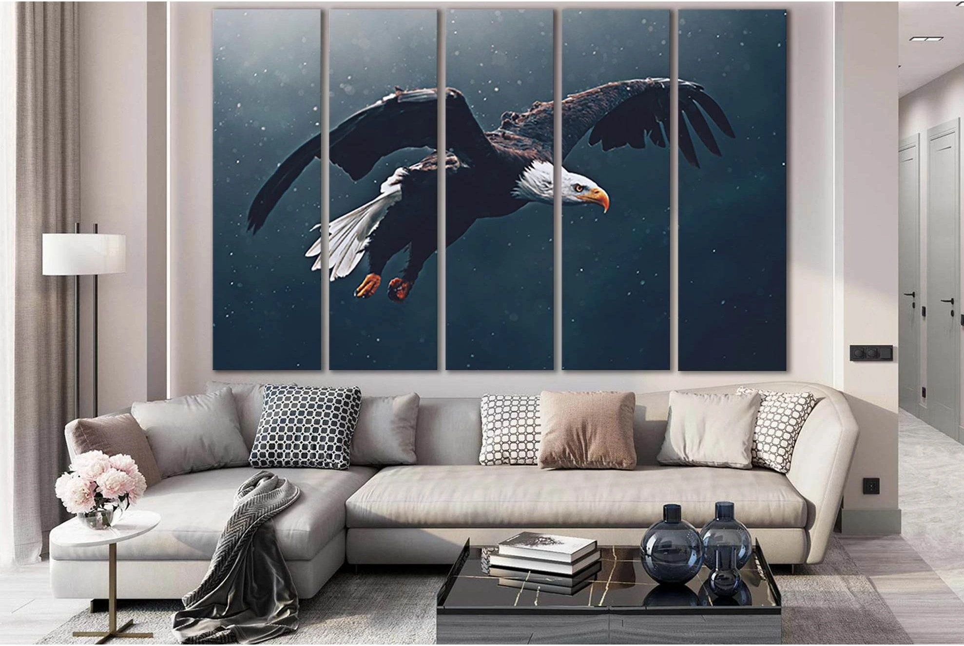 Flying Bald Eagle Wildlife №SL1543 Ready to Hang Canvas PrintCanvas art arrives ready to hang, with hanging accessories included and no additional framing required. Every canvas print is hand-crafted, made on-demand at our workshop and expertly stretched