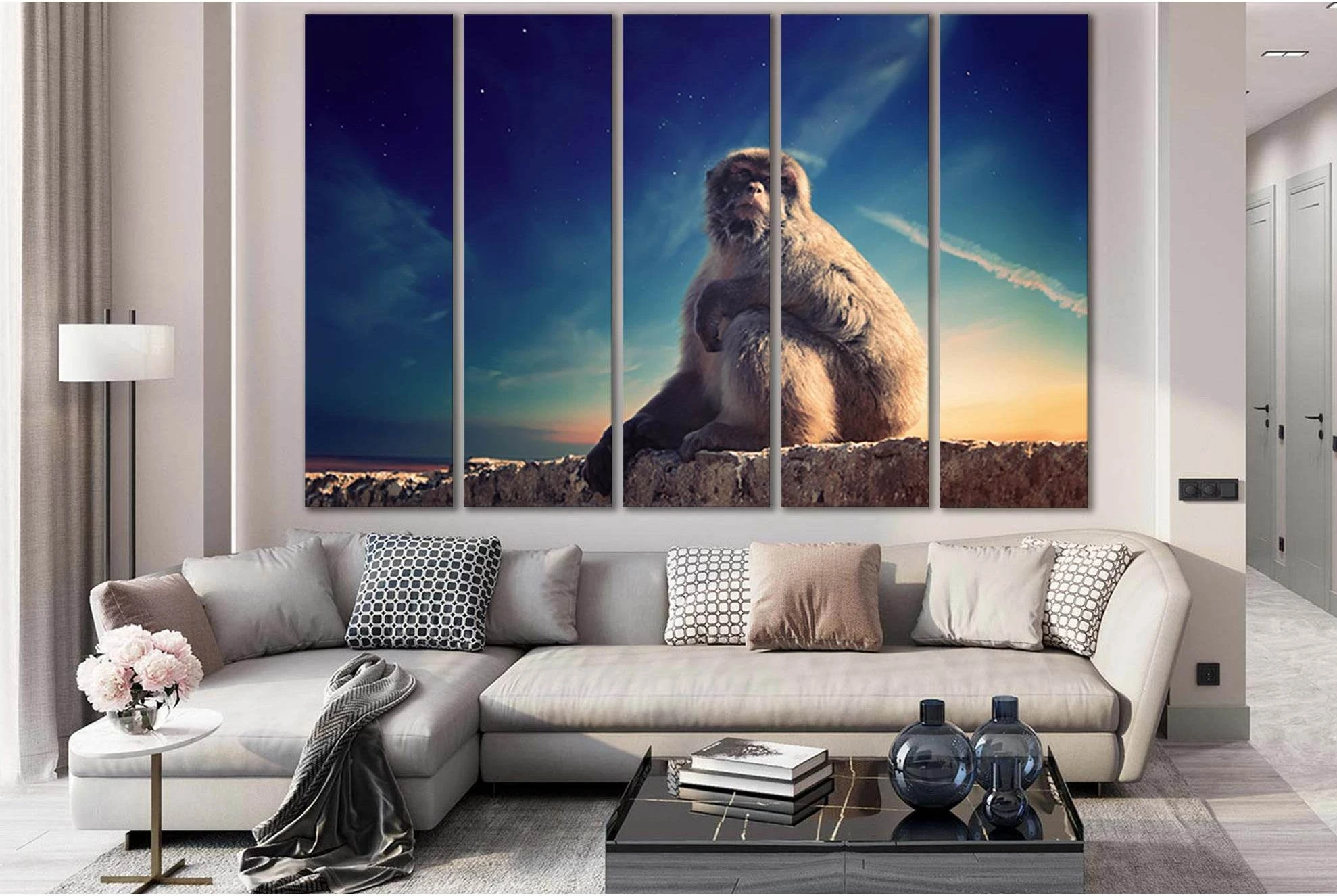 Monkey Sitting On A Stone №SL1526 Ready to Hang Canvas PrintCanvas art arrives ready to hang, with hanging accessories included and no additional framing required. Every canvas print is hand-crafted, made on-demand at our workshop and expertly stretched a