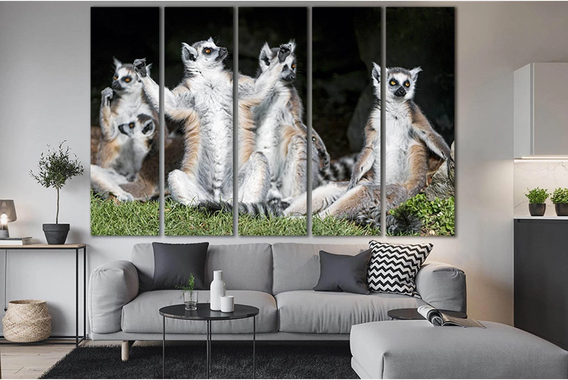 Funny Ring Tailed Lemurs №SL1544 Ready to Hang Canvas PrintCanvas art arrives ready to hang, with hanging accessories included and no additional framing required. Every canvas print is hand-crafted, made on-demand at our workshop and expertly stretched ar