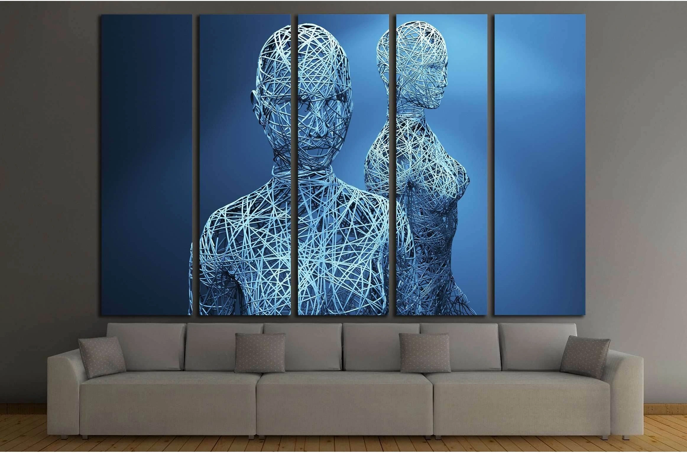 3d illustration. Beautiful abstract woman with abstract design elements №2889 Ready to Hang Canvas Print - Zellart Canvas Prints ALL_Products, s-2889