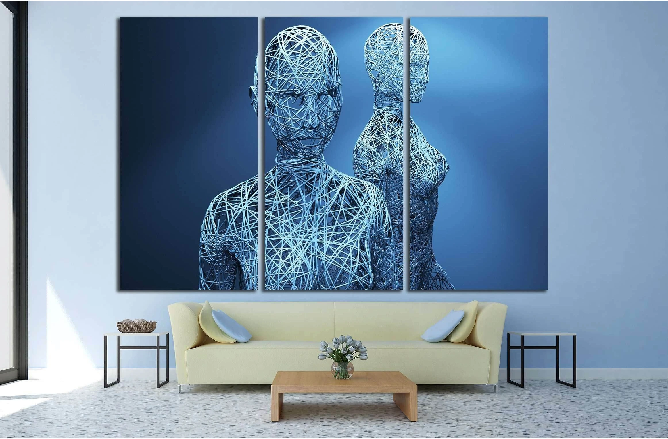3d illustration. Beautiful abstract woman with abstract design elements №2889 Ready to Hang Canvas Print - Zellart Canvas Prints ALL_Products, s-2889