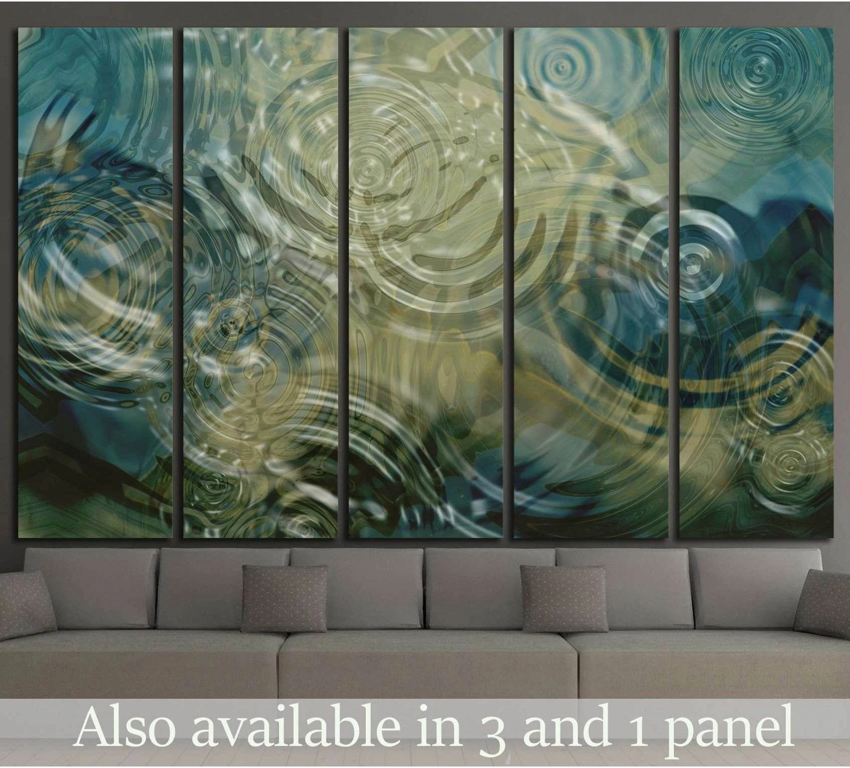 Canvas Print of Teal Pond Ripples with Ivory Highlights showing blue ocean wall art with water and coastal depth.