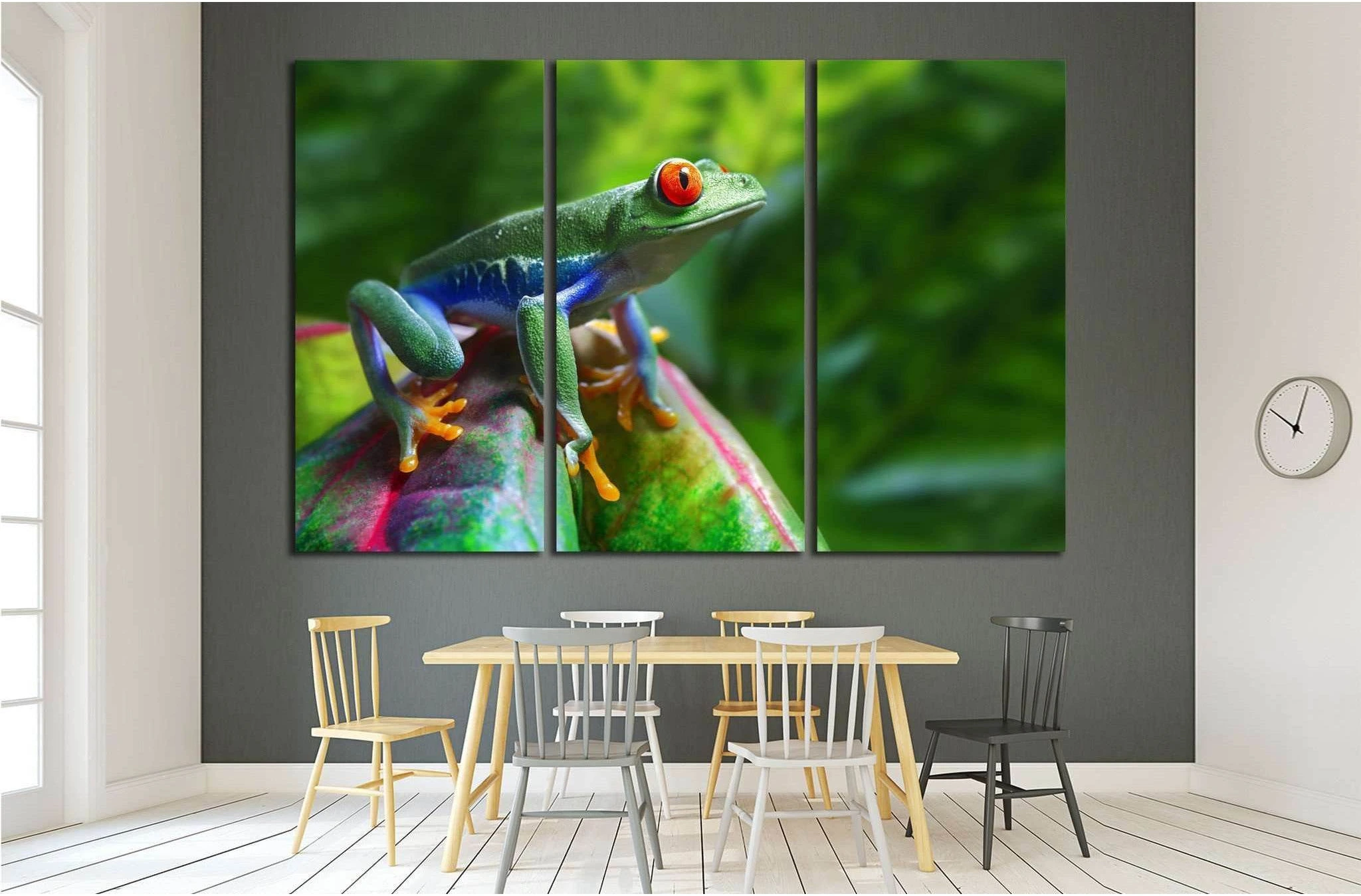 A colorful Red-Eyed Tree Frog in its tropical setting №1840 Ready to Hang Canvas Print - Zellart Canvas Prints ALL_Products, s-1840