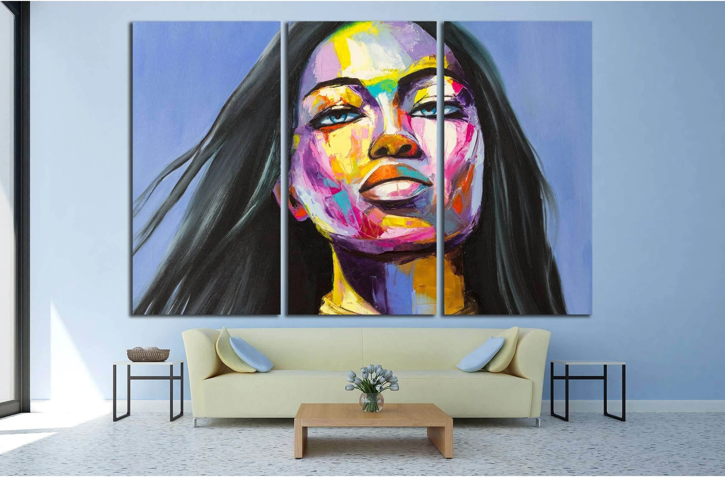 A fantasy woman portrait from colorful emotions series. Oil painting on canvas. №2760 Ready to Hang Canvas Print - Zellart Canvas Prints ALL_Products, s-2760
