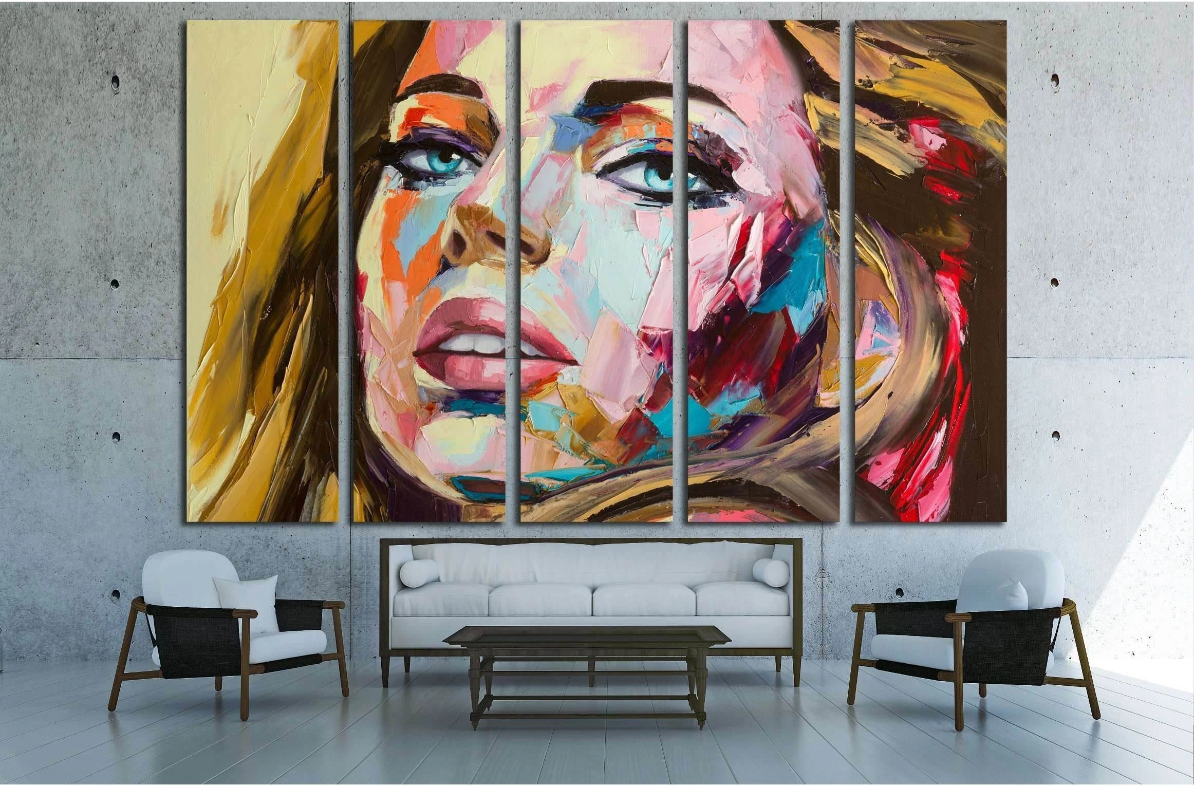 A fantasy woman portrait, original oil painting on canvas №2765 Ready to Hang Canvas Print - Zellart Canvas Prints ALL_Products, s-2765