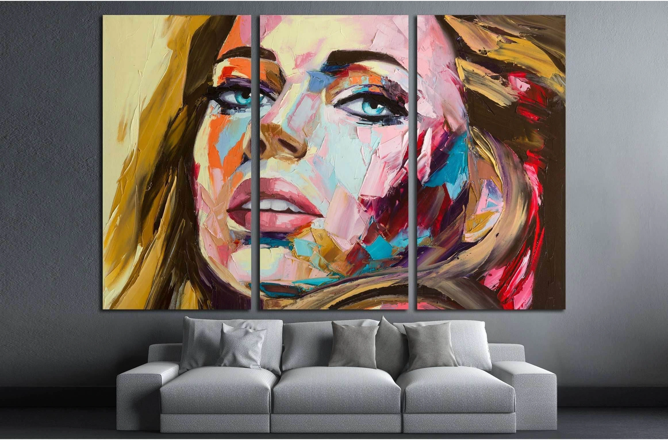 A fantasy woman portrait, original oil painting on canvas №2765 Ready to Hang Canvas Print - Zellart Canvas Prints ALL_Products, s-2765